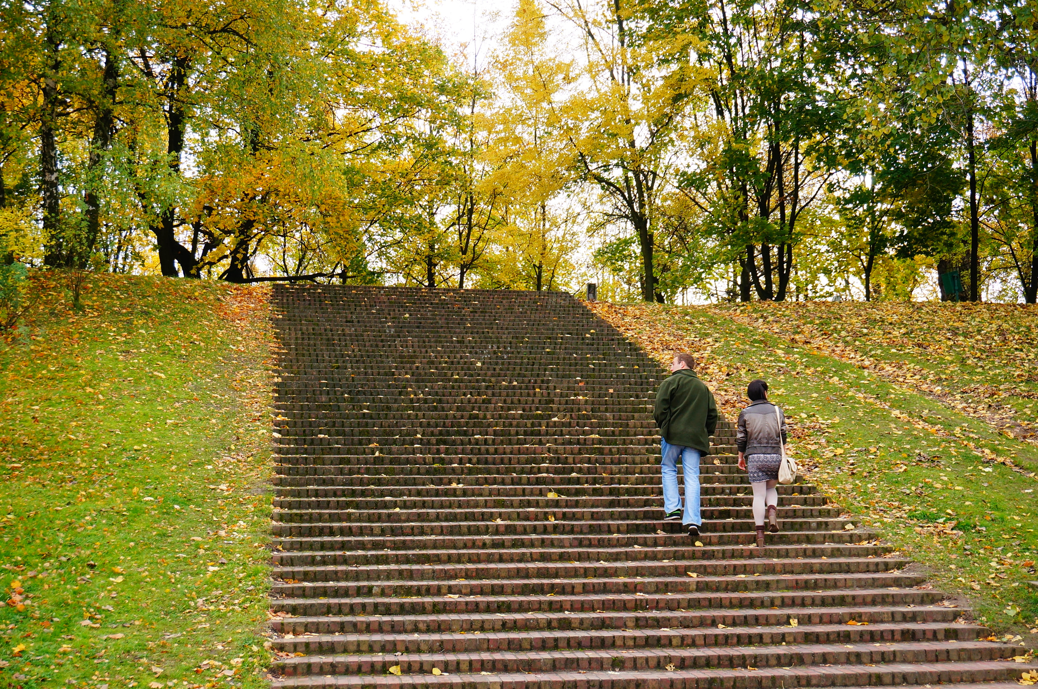 Sony Alpha NEX-5N + Sony E 16-50mm F3.5-5.6 PZ OSS sample photo. Stairs at a park photography