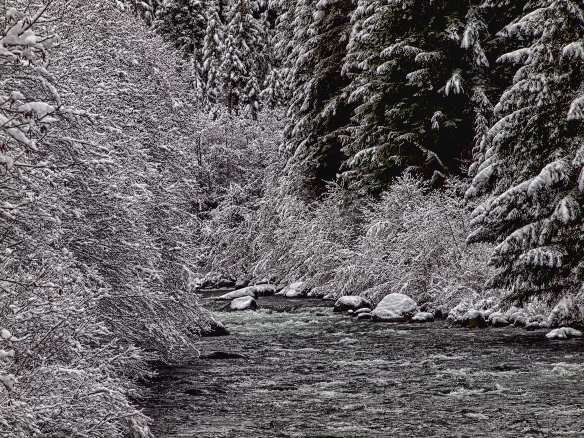 Olympus E-30 sample photo. Snowy river photography
