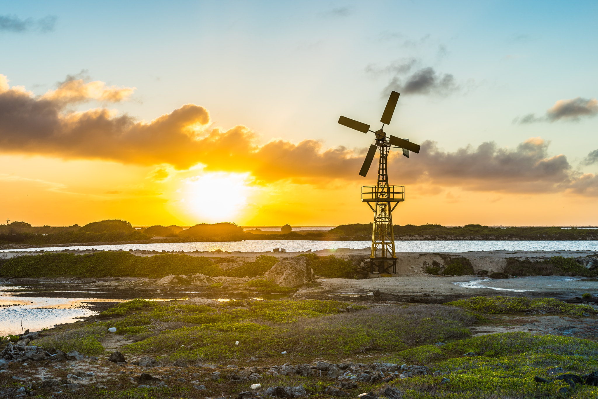 Sony a7R + Canon EF 50mm F1.8 II sample photo. Bonaire salt mines photography