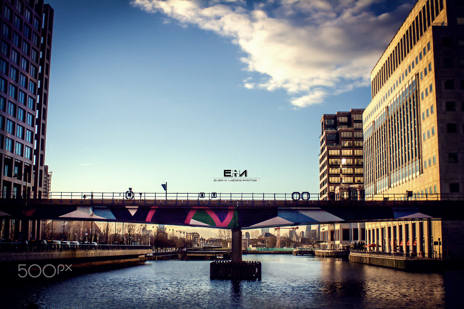 Canon EF 28-90mm f/4-5.6 sample photo. River in canary whalf photography