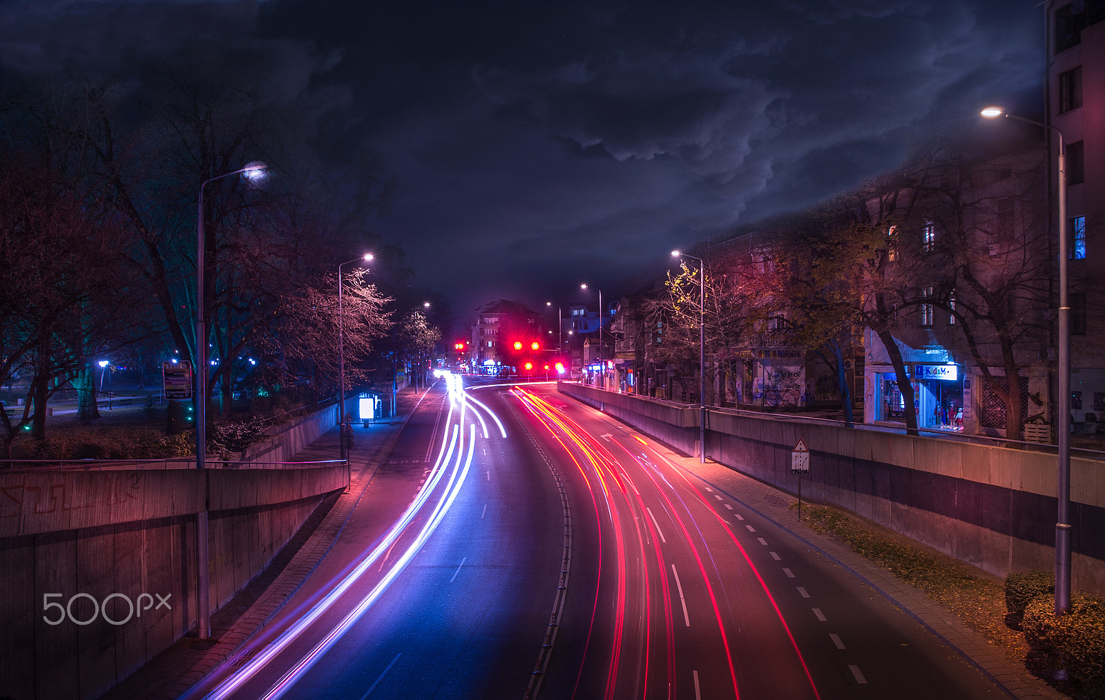 Pentax K-50 sample photo. Car lights photography