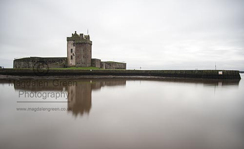 Nikon D700 + AF-S DX Zoom-Nikkor 18-55mm f/3.5-5.6G ED sample photo. Broughty ferry castle still and silent before the rain photography