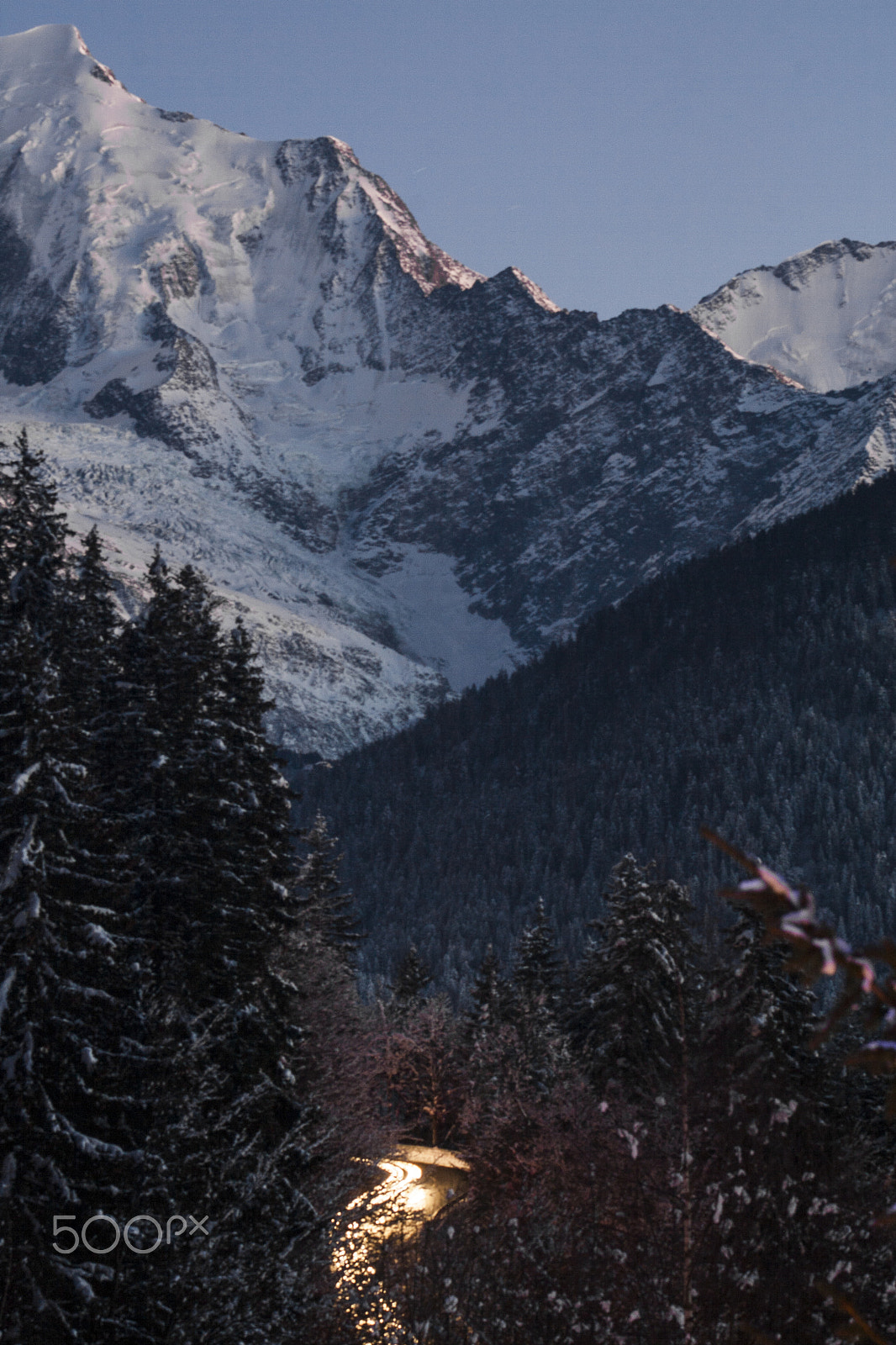 Canon EF 90-300mm F4.5-5.6 sample photo. Chamonix night photography