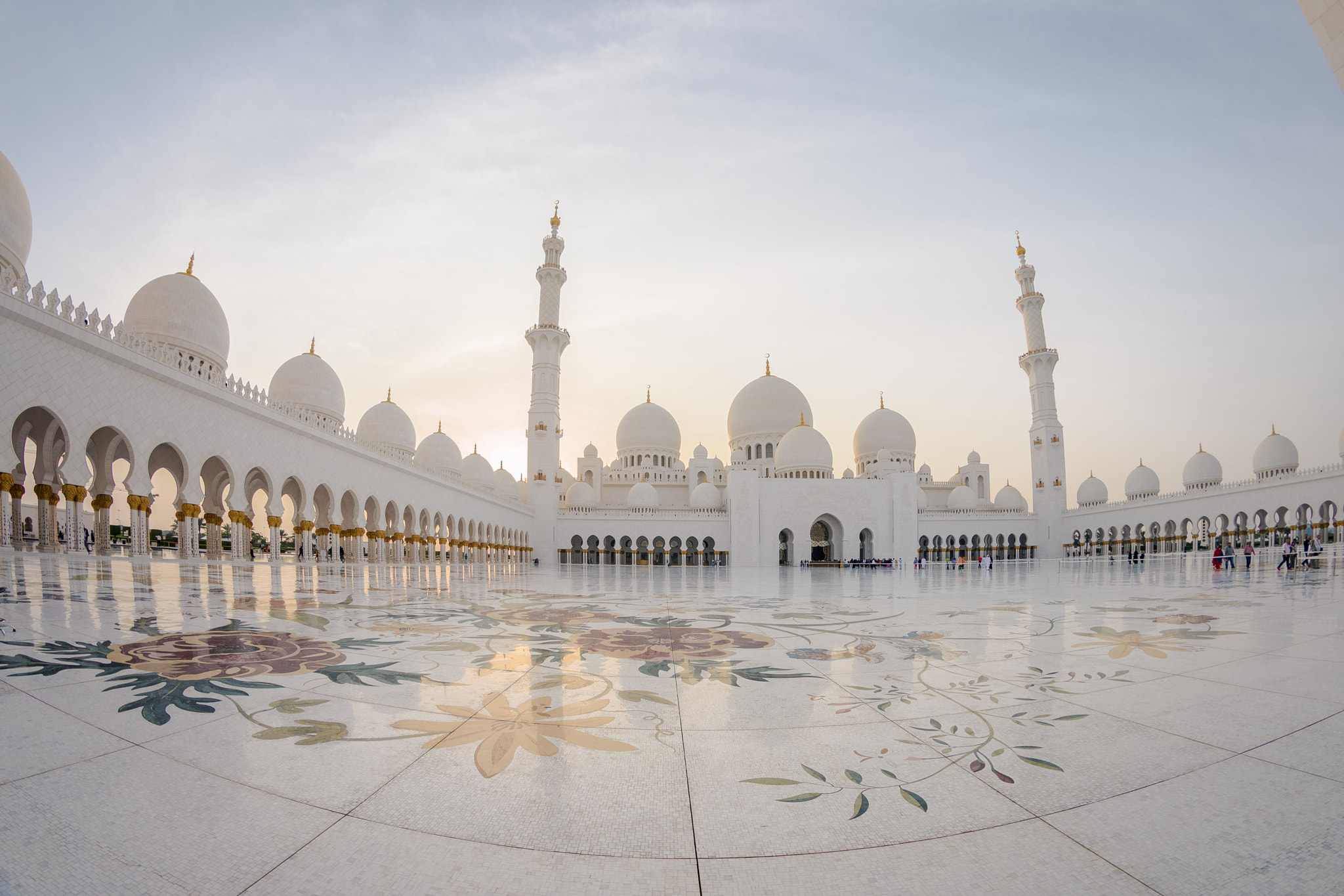 Nikon D3200 + Samyang 8mm F3.5 Aspherical IF MC Fisheye sample photo. Sheikh zayed grand mosque abu dhabi photography