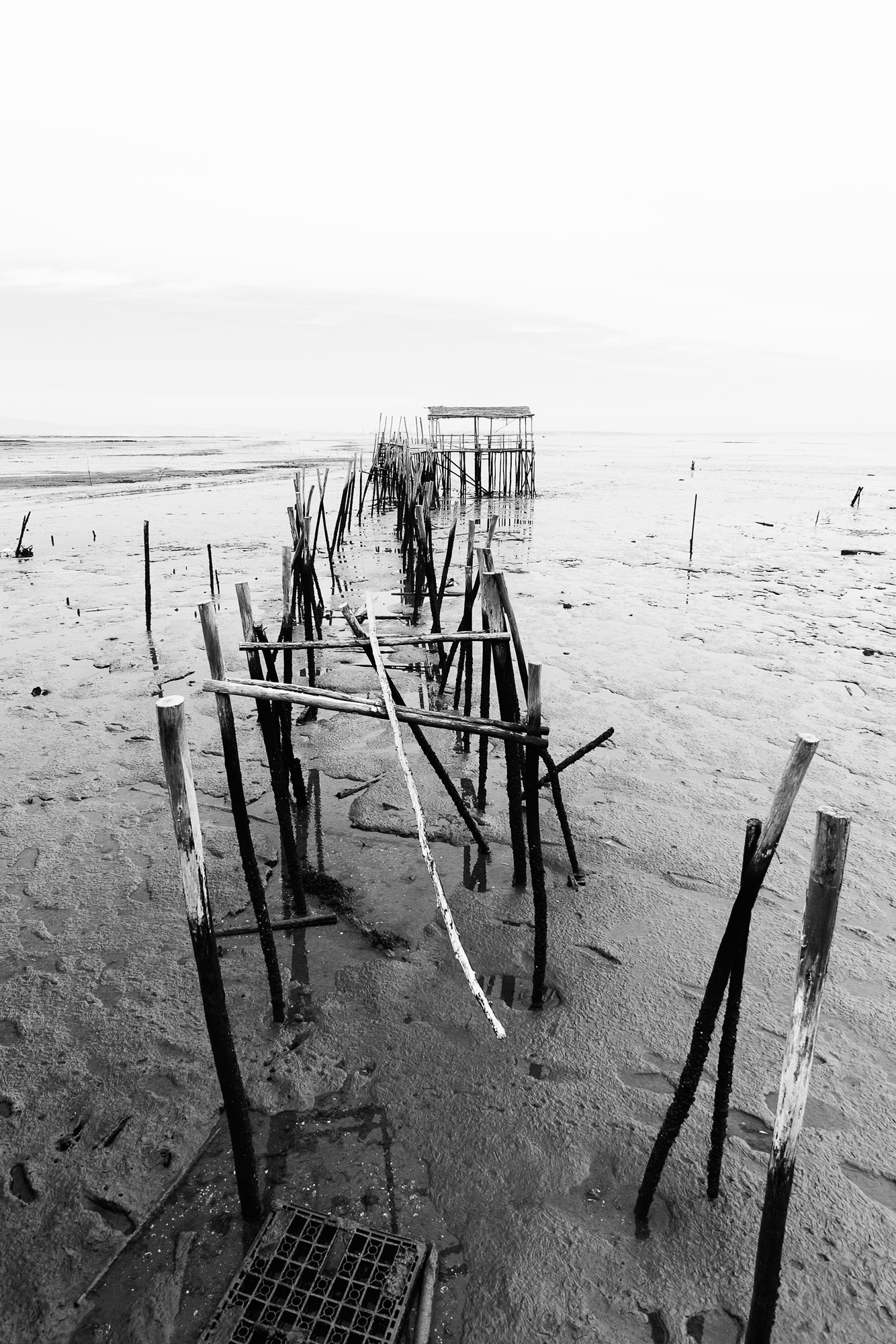 Canon EF-S 10-18mm F4.5–5.6 IS STM sample photo. Low tide in b&w photography
