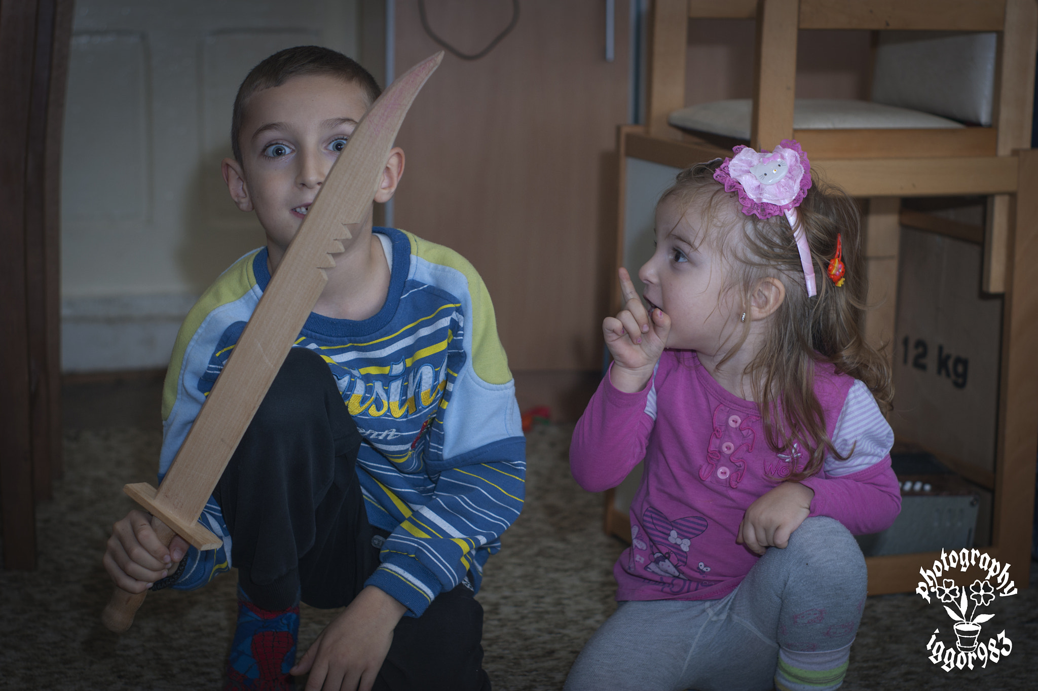 Sony Alpha DSLR-A380 sample photo. My daughter and son photography