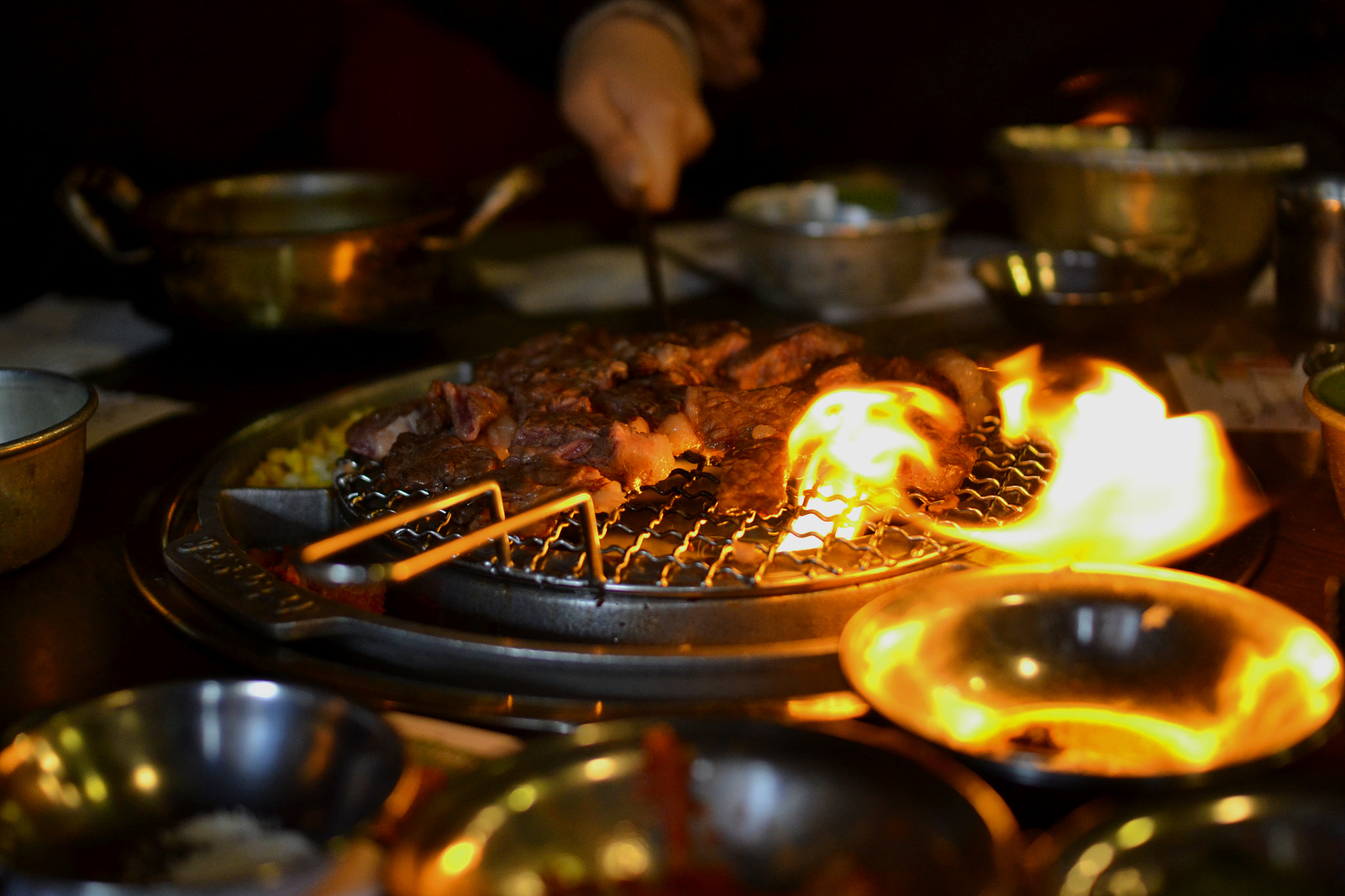 Nikon D3100 + Sigma 30mm F1.4 EX DC HSM sample photo. Kbbq fire photography
