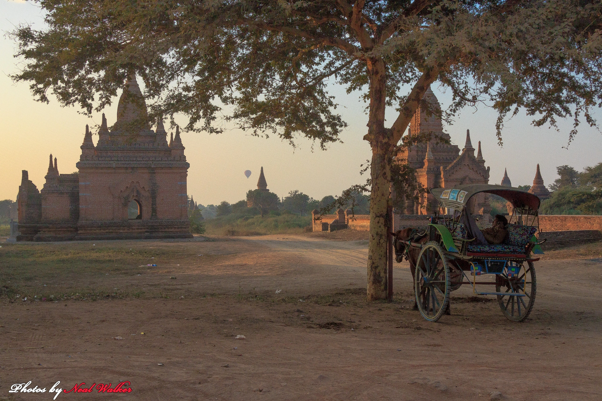 Canon EF-S 17-85mm F4-5.6 IS USM sample photo. Carriage in front of bagan ruins photography