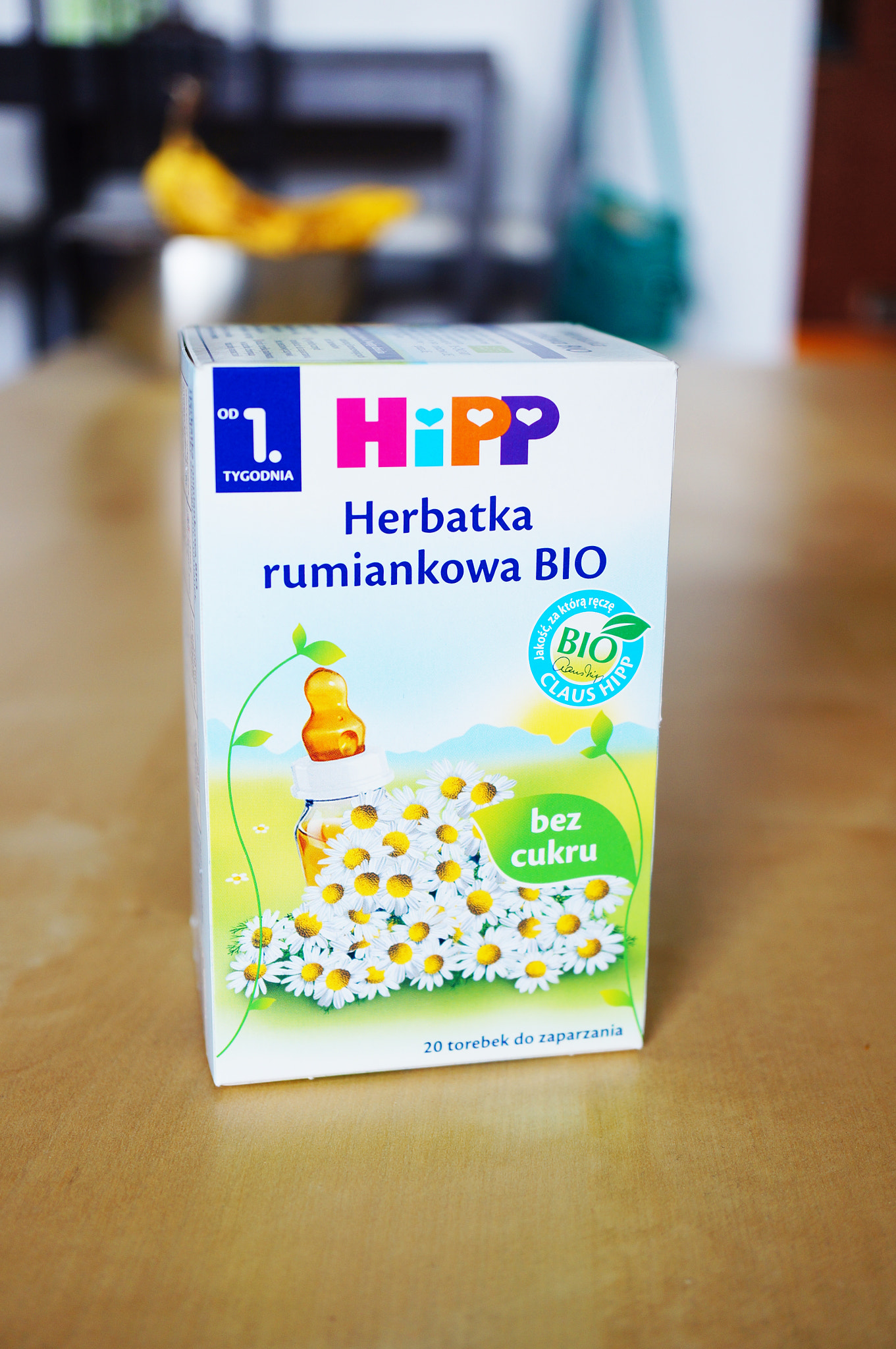Sony Alpha NEX-5N + Sony E 30mm F3.5 Macro sample photo. Hipp baby camomile tea photography