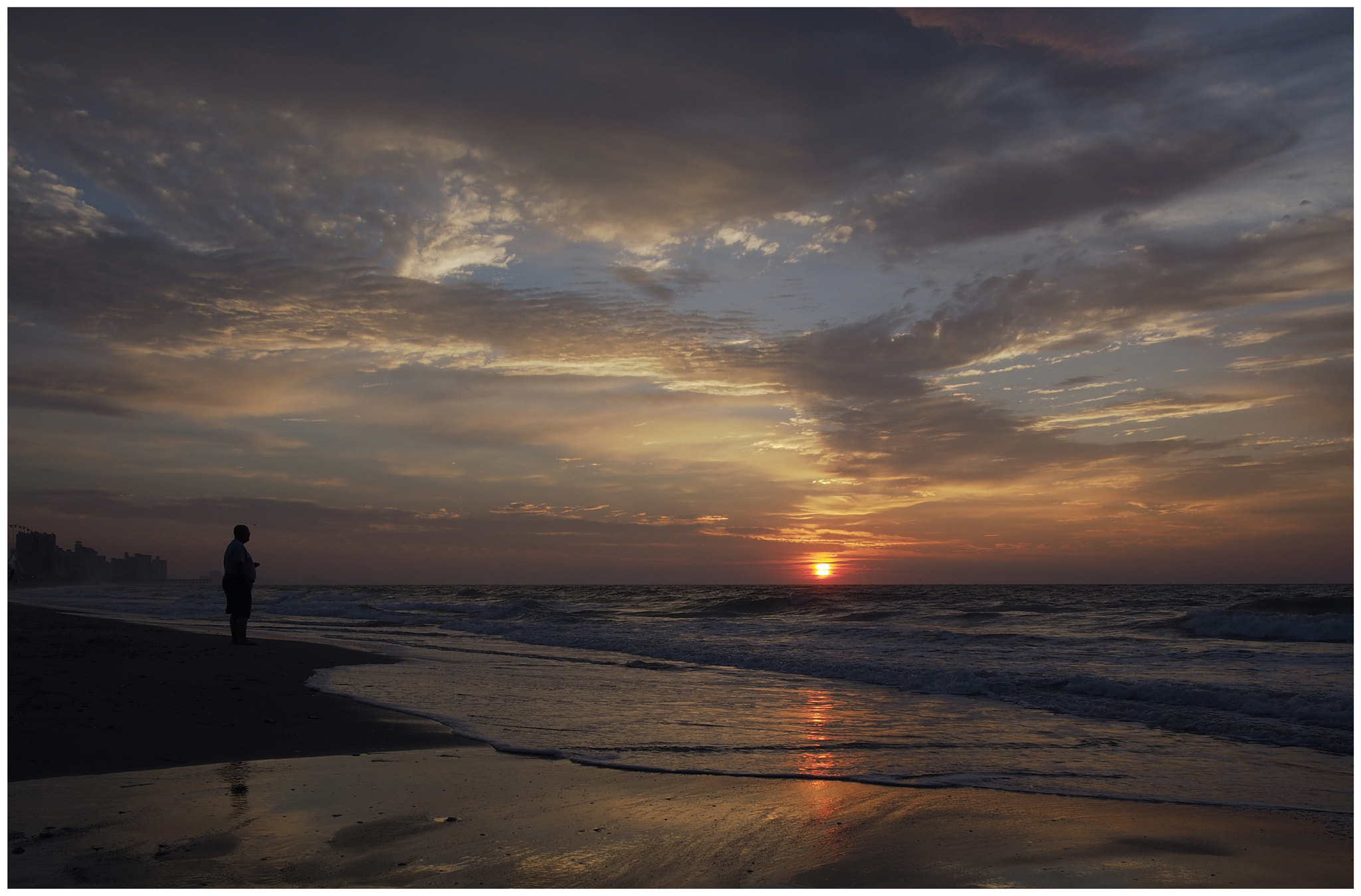 Olympus PEN E-P5 + Panasonic Lumix G Vario 7-14mm F4 ASPH sample photo. Beach sunset photography