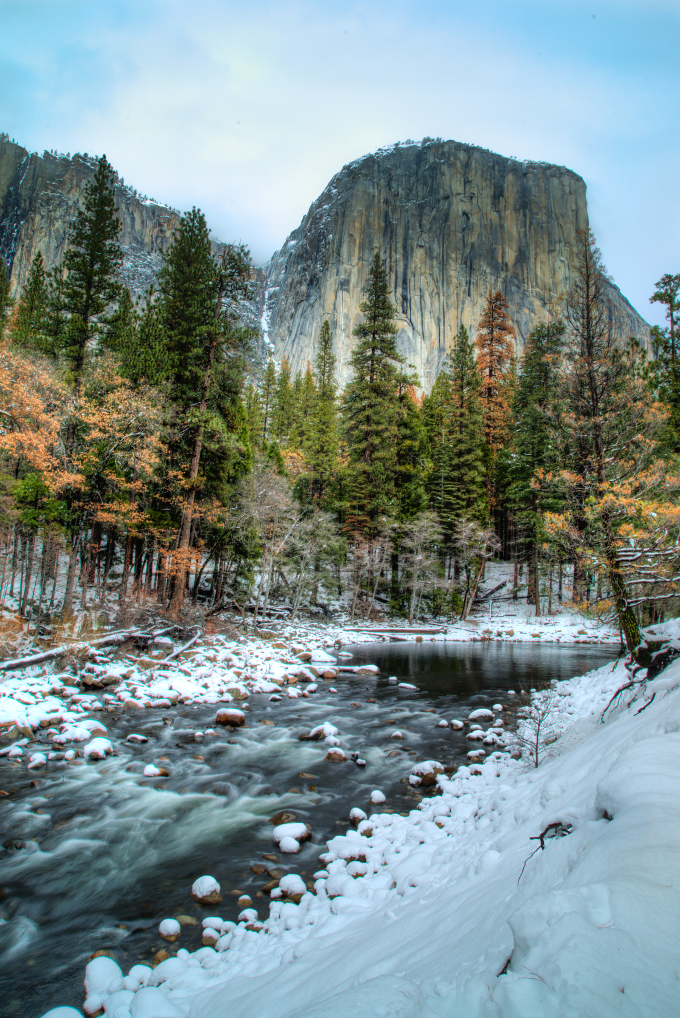 Sony a7R + Canon EF 24-105mm F4L IS USM sample photo. El capitan in winter photography