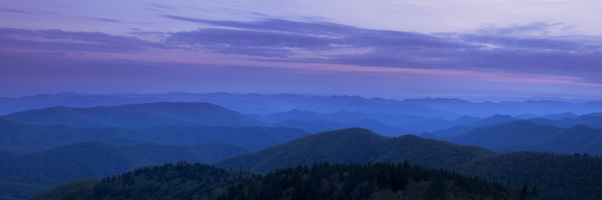 Canon EF 28-80mm f/3.5-5.6 USM sample photo. Blue ridge panorama at dusk photography
