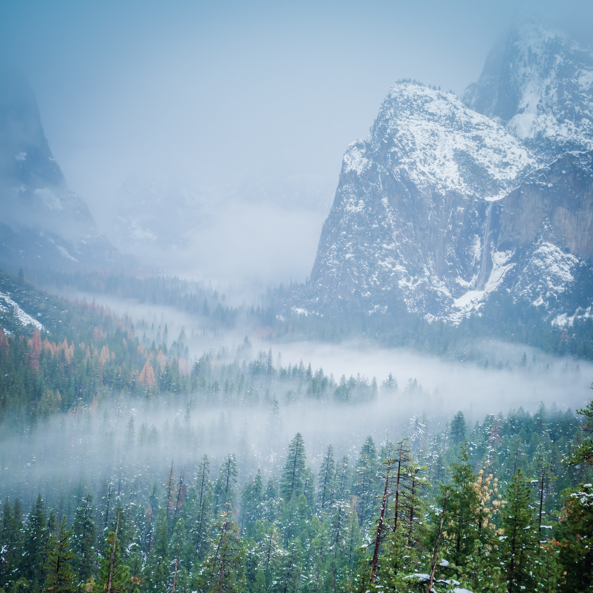 Sony a7R + Canon EF 24-105mm F4L IS USM sample photo. Frozen yosemite valley in winter photography