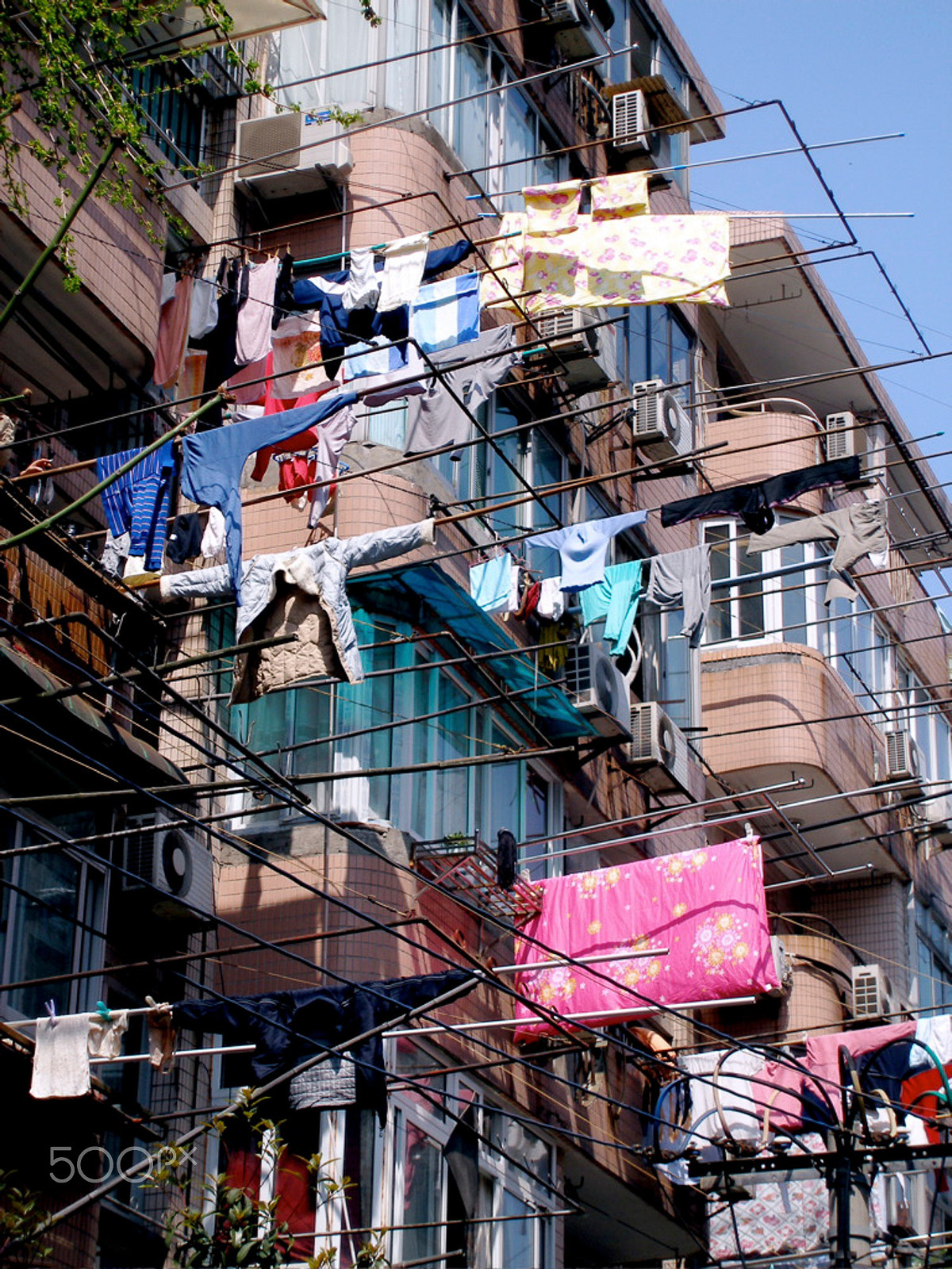 Olympus SP350 sample photo. Shanghai laundry 2005 photography