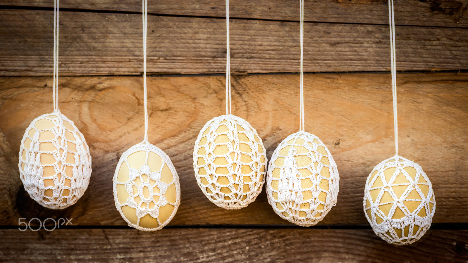 Nikon D4S + Sigma 70mm F2.8 EX DG Macro sample photo. Crochet pattern easter eggs on wooden background photography