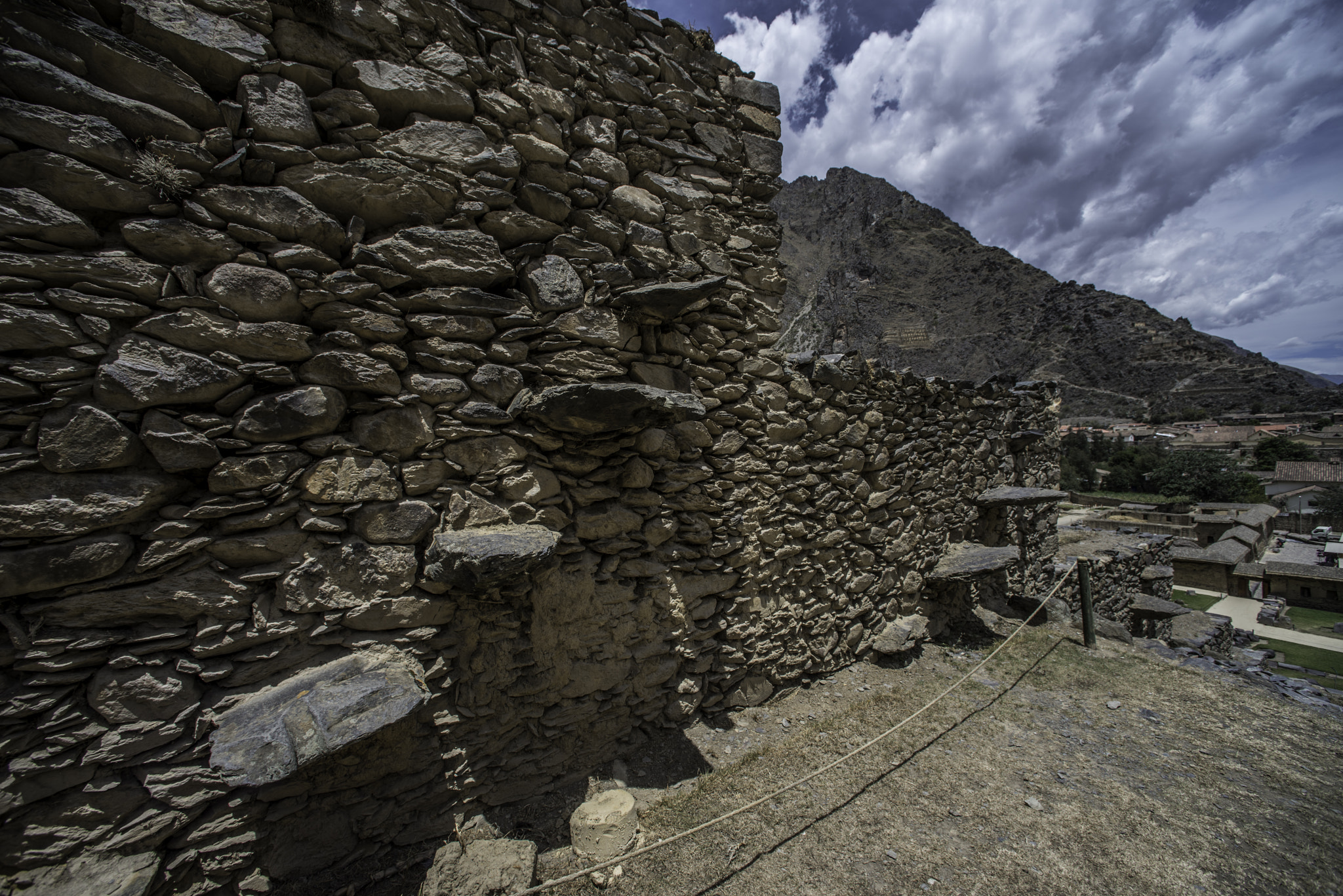 Nikon D810 + Nikon AF Nikkor 14mm F2.8D ED sample photo. Ollantaytambo inca steps photography