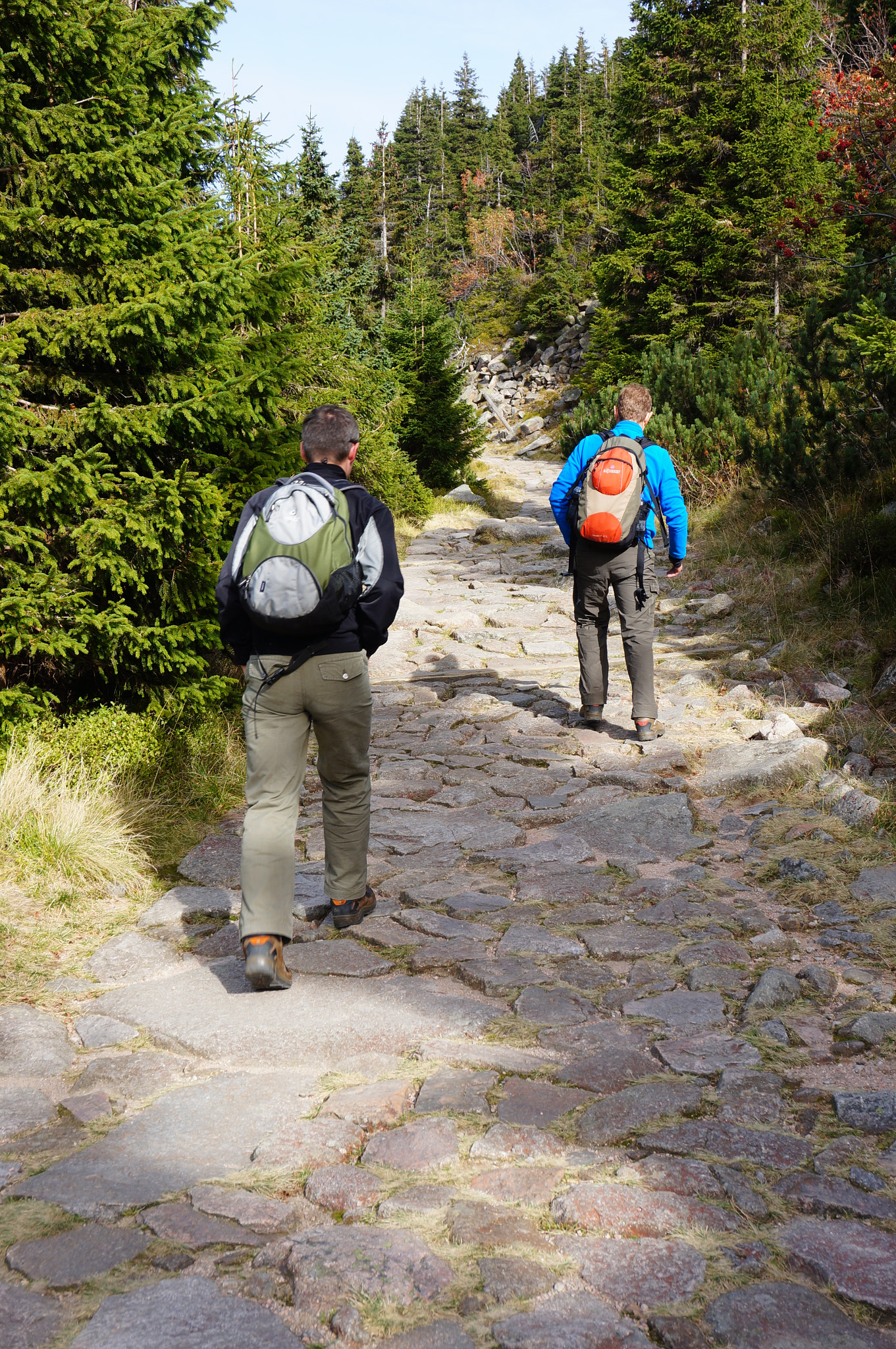 Sony Alpha NEX-5N + Sony E 18-50mm F4-5.6 sample photo. People walking up the mountains near karpacz in poland photography