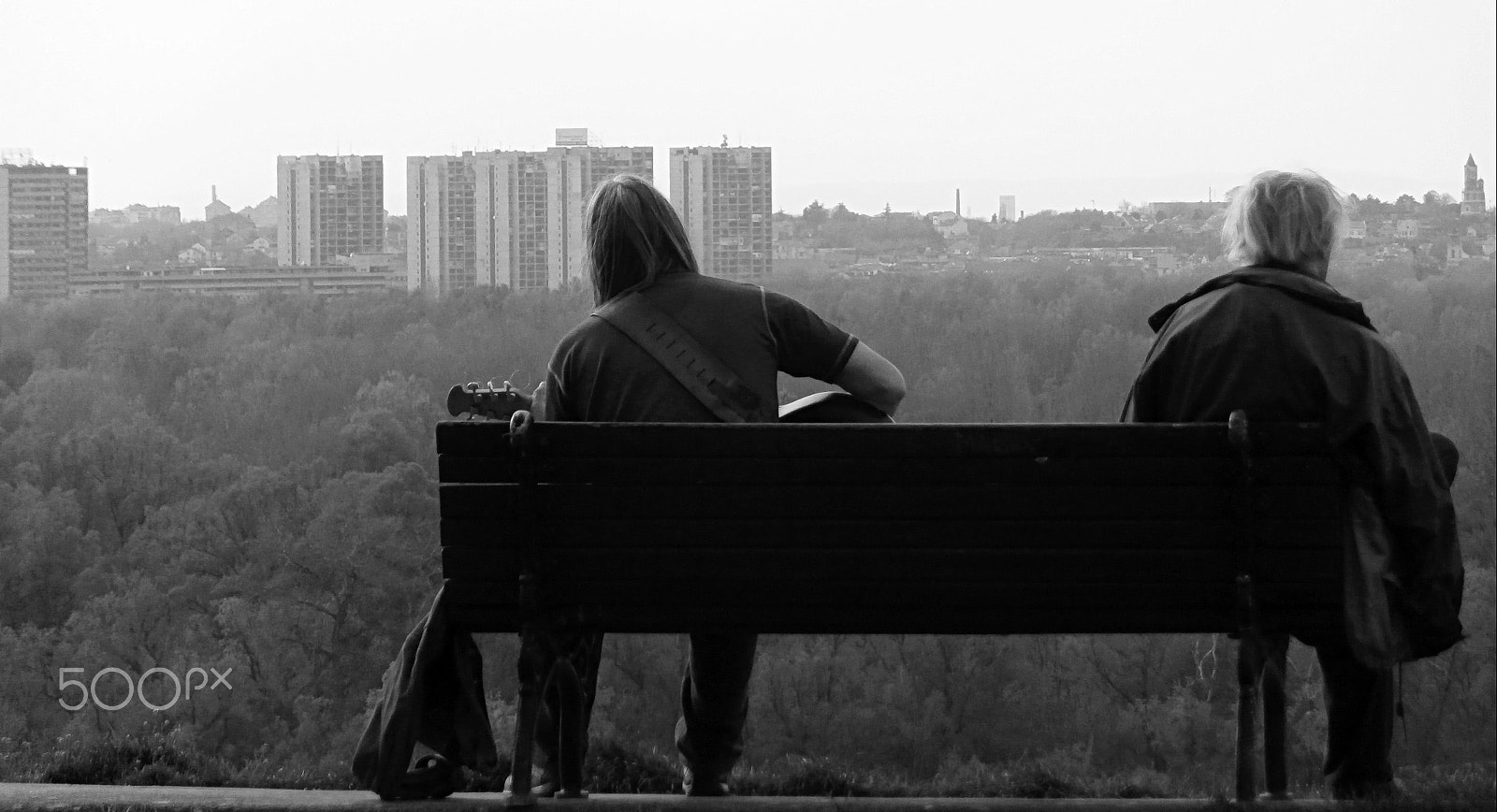 Olympus VR360,D760 sample photo. Bench blues photography