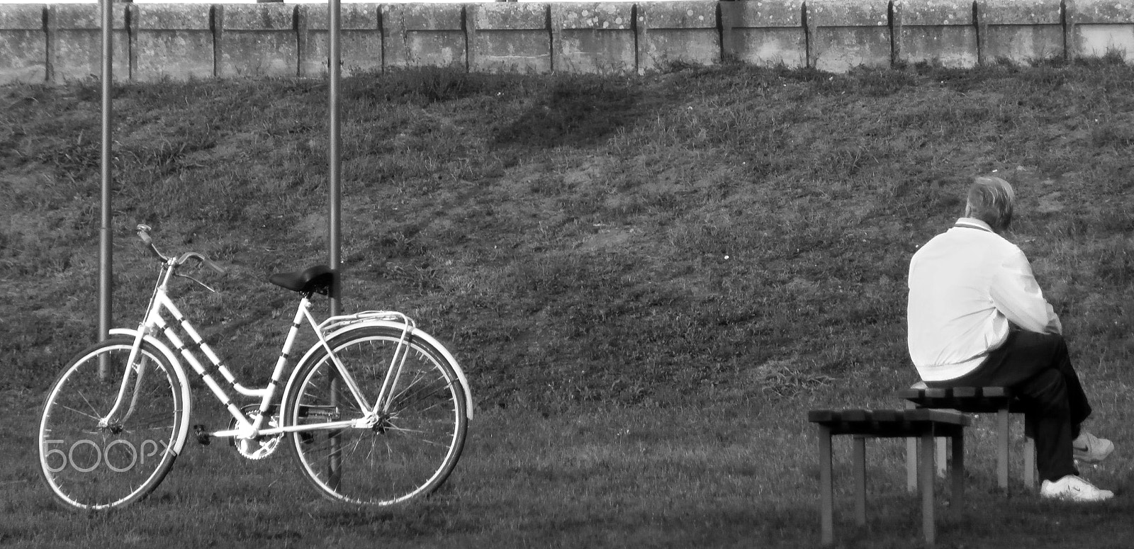 Olympus VR360,D760 sample photo. Bike and man photography