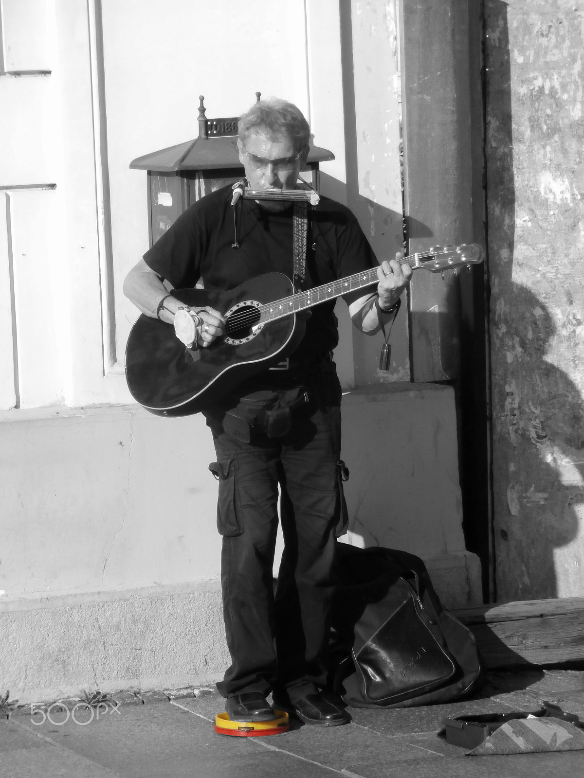 Olympus VR360,D760 sample photo. Street musician 2 photography