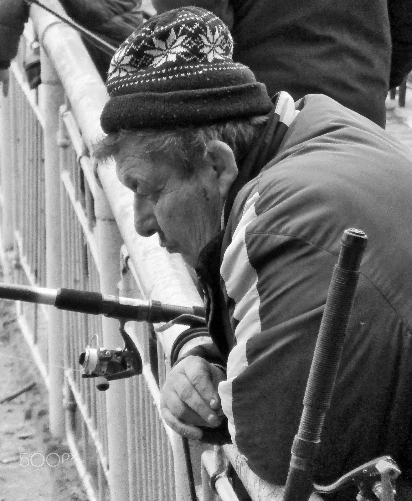 Olympus VR360,D760 sample photo. Fisherman photography