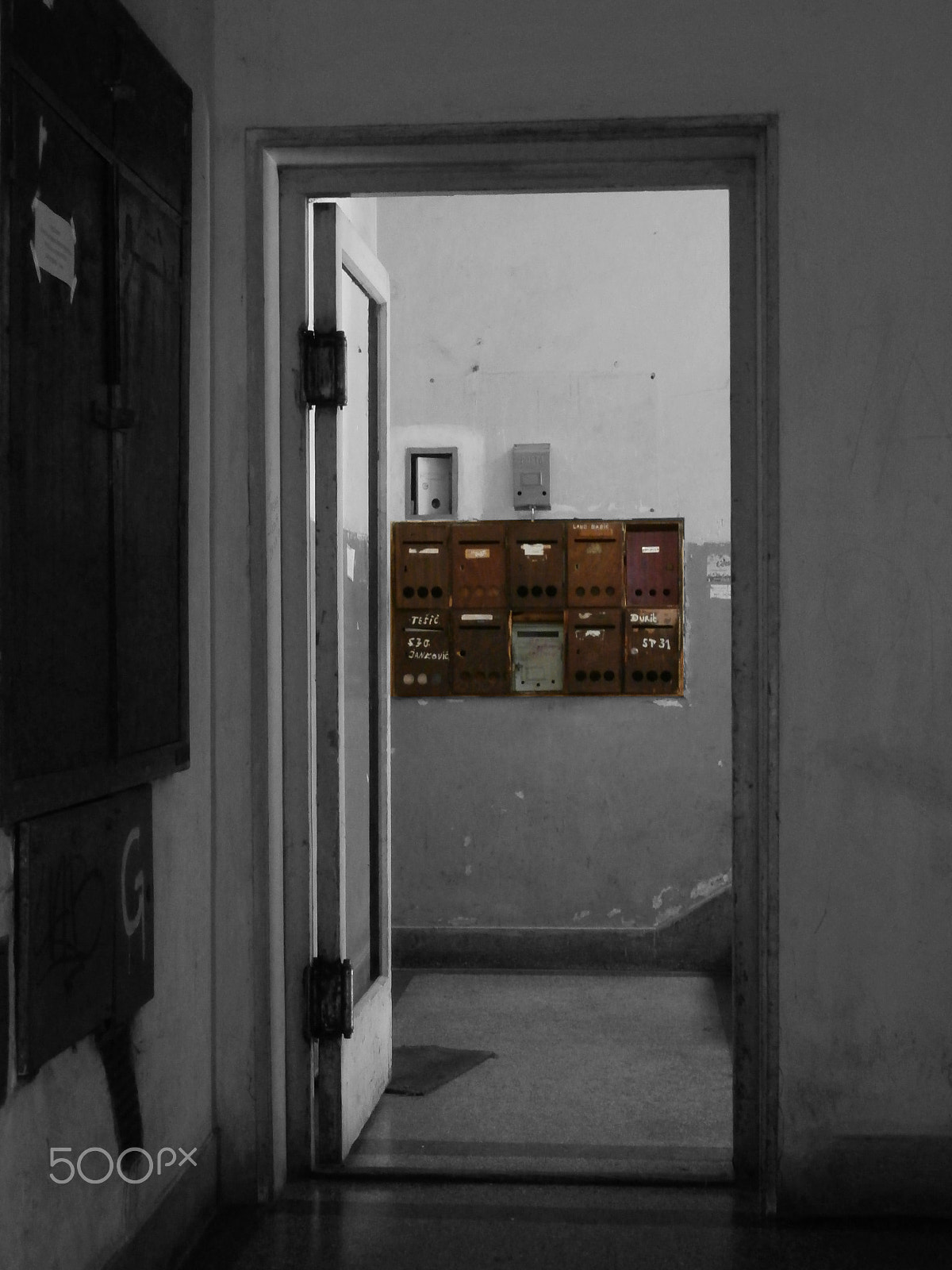 Olympus VR360,D760 sample photo. Post boxes photography