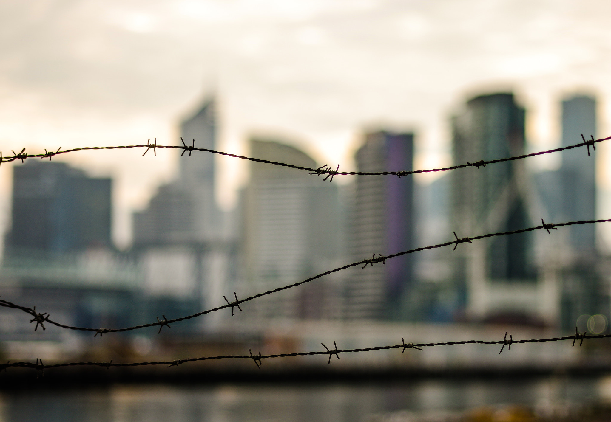 Pentax K-3 + Pentax smc DA 70mm F2.4 AL Limited sample photo. Barbed wire city photography