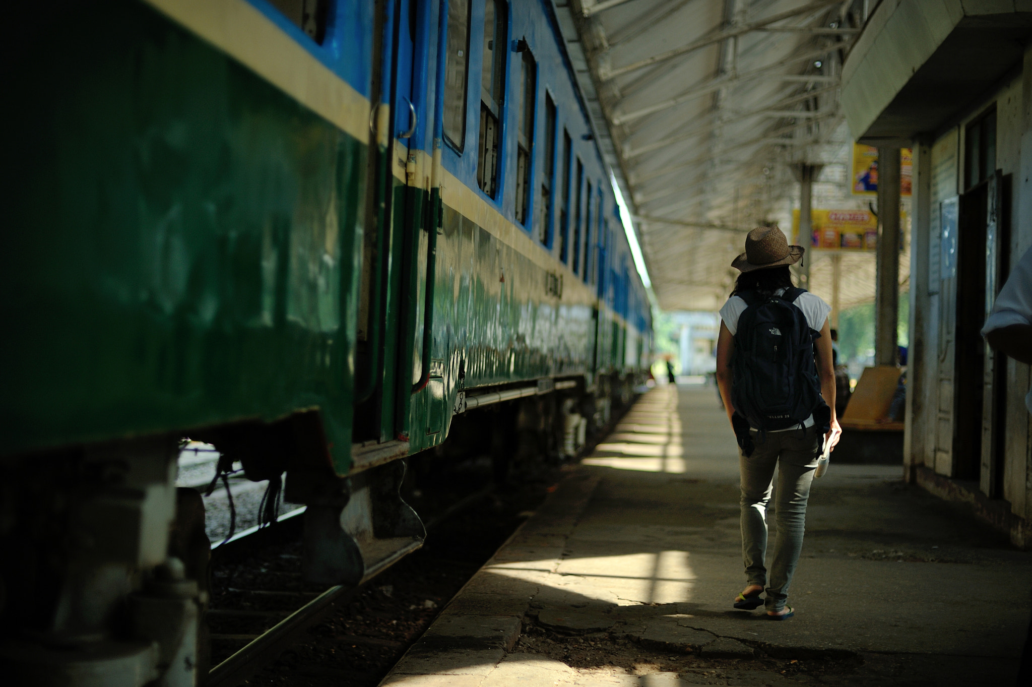 Nikon D700 + Voigtlander Nokton 58mm F1.4 SLII sample photo. Yangon central railway station photography
