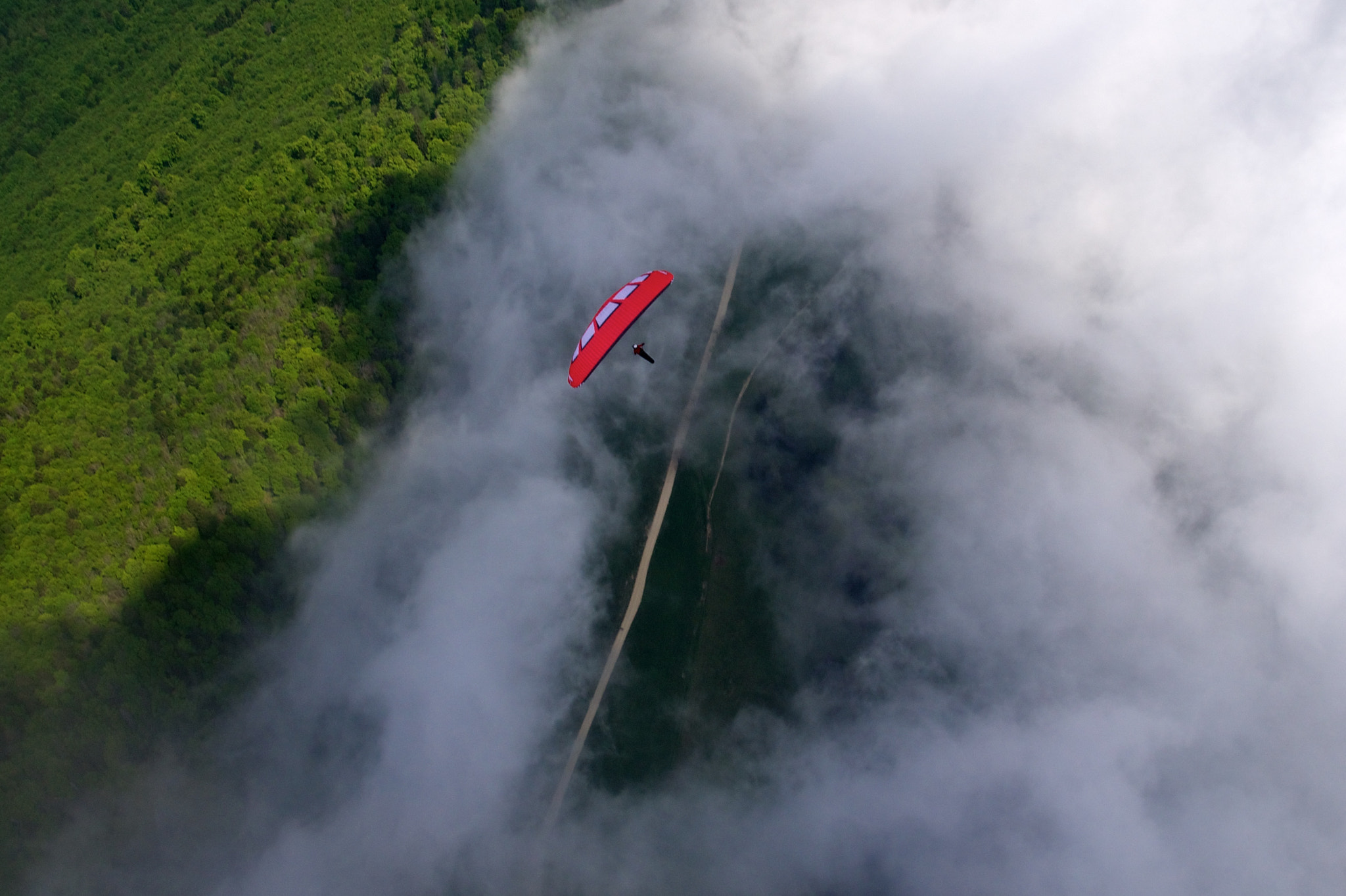 Sony Alpha NEX-3N + Sigma 19mm F2.8 EX DN sample photo. Paraglider over the clouds photography