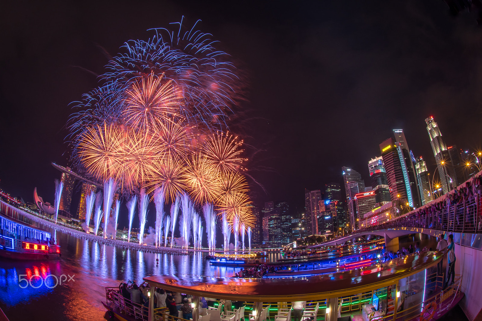 Nikon AF DX Fisheye-Nikkor 10.5mm F2.8G ED sample photo. Fireworks photography