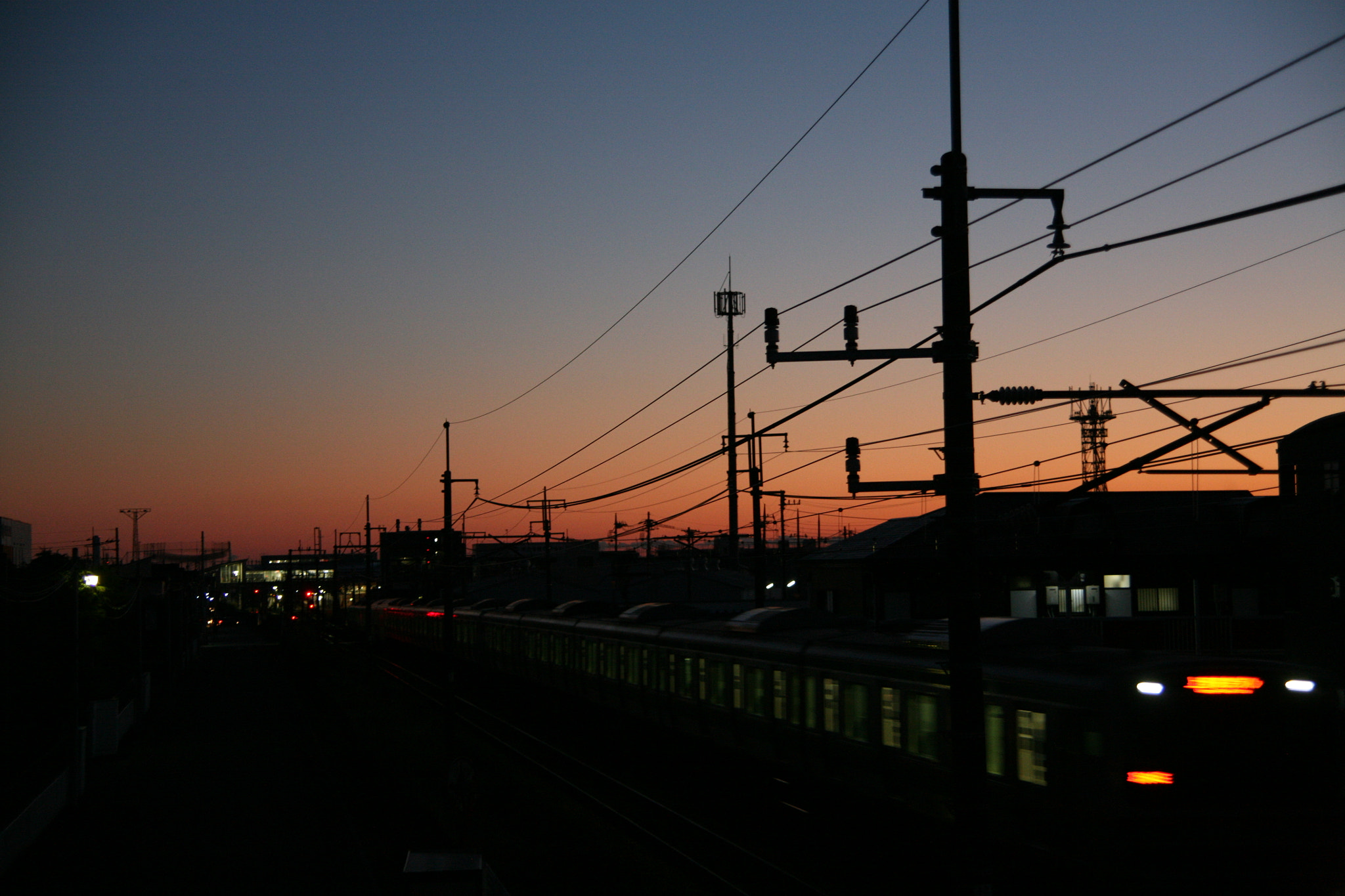 Canon EOS 5D + Tamron AF 28-300mm F3.5-6.3 XR Di VC LD Aspherical (IF) Macro sample photo. Sunset trains photography