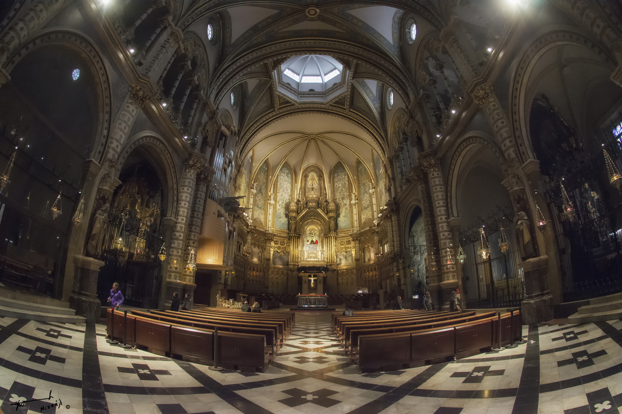 Nikon D7100 + Sigma 10mm F2.8 EX DC HSM Diagonal Fisheye sample photo. Santa maria de montserrat abbey photography
