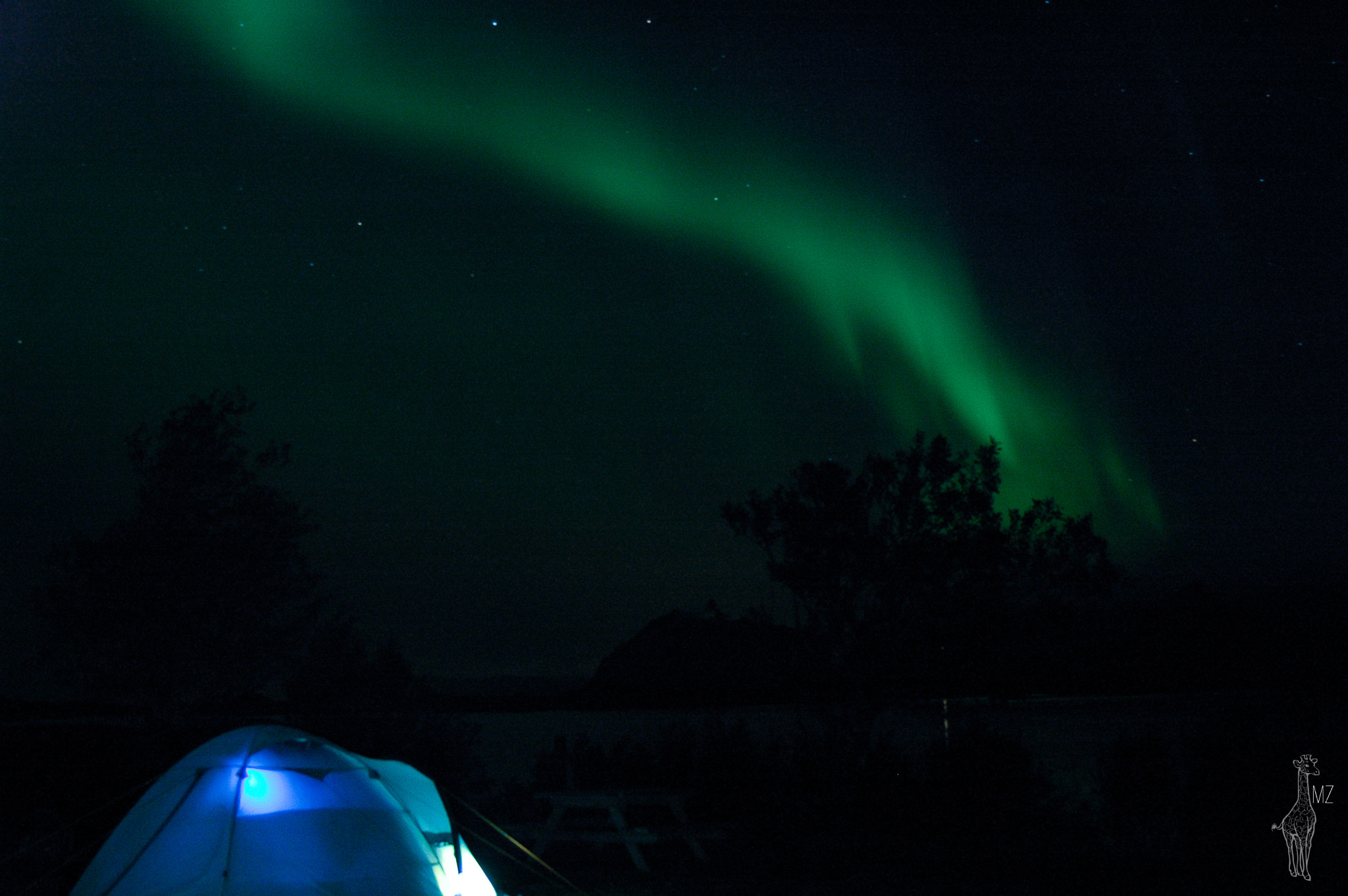 AF Zoom-Nikkor 28-80mm f/3.5-5.6D sample photo. Sleeping under the aurora photography