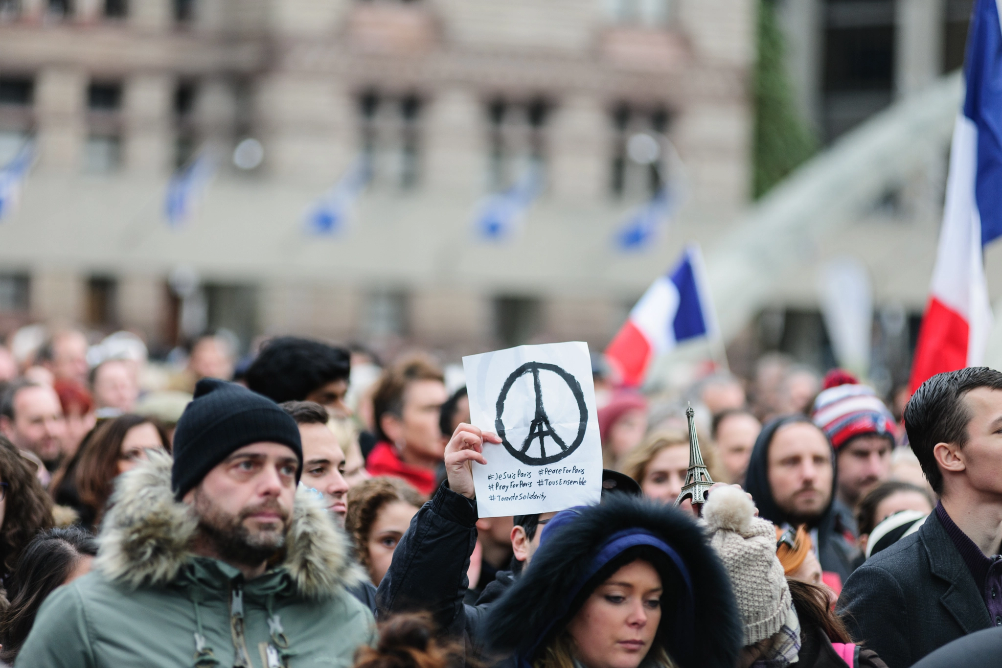 Nikon D3X sample photo. Toronto november 14, 2015crowds gather at toronto's nathan phillips square for a silent vigil this  photography