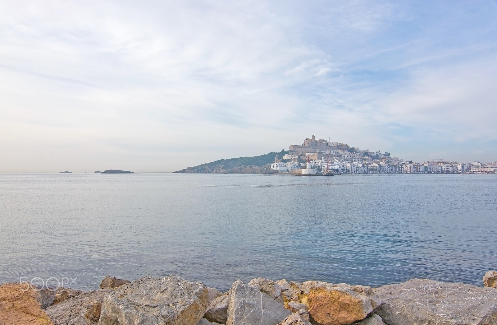 Nikon D7100 + Nikon AF Nikkor 20mm F2.8D sample photo. Dalt vila on ibiza town hill across the bay photography