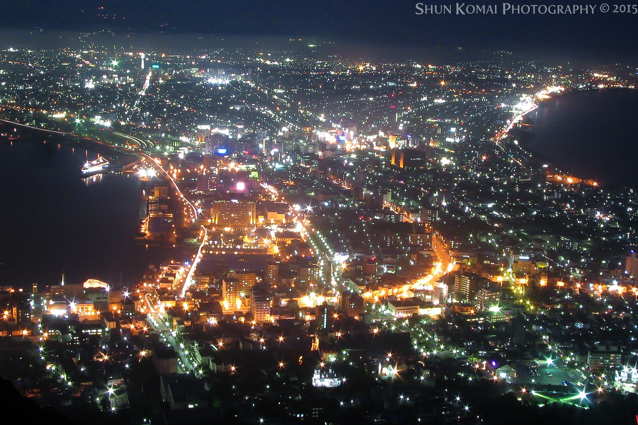 Canon POWERSHOT A70 sample photo. Nightscape of hakodate city photography