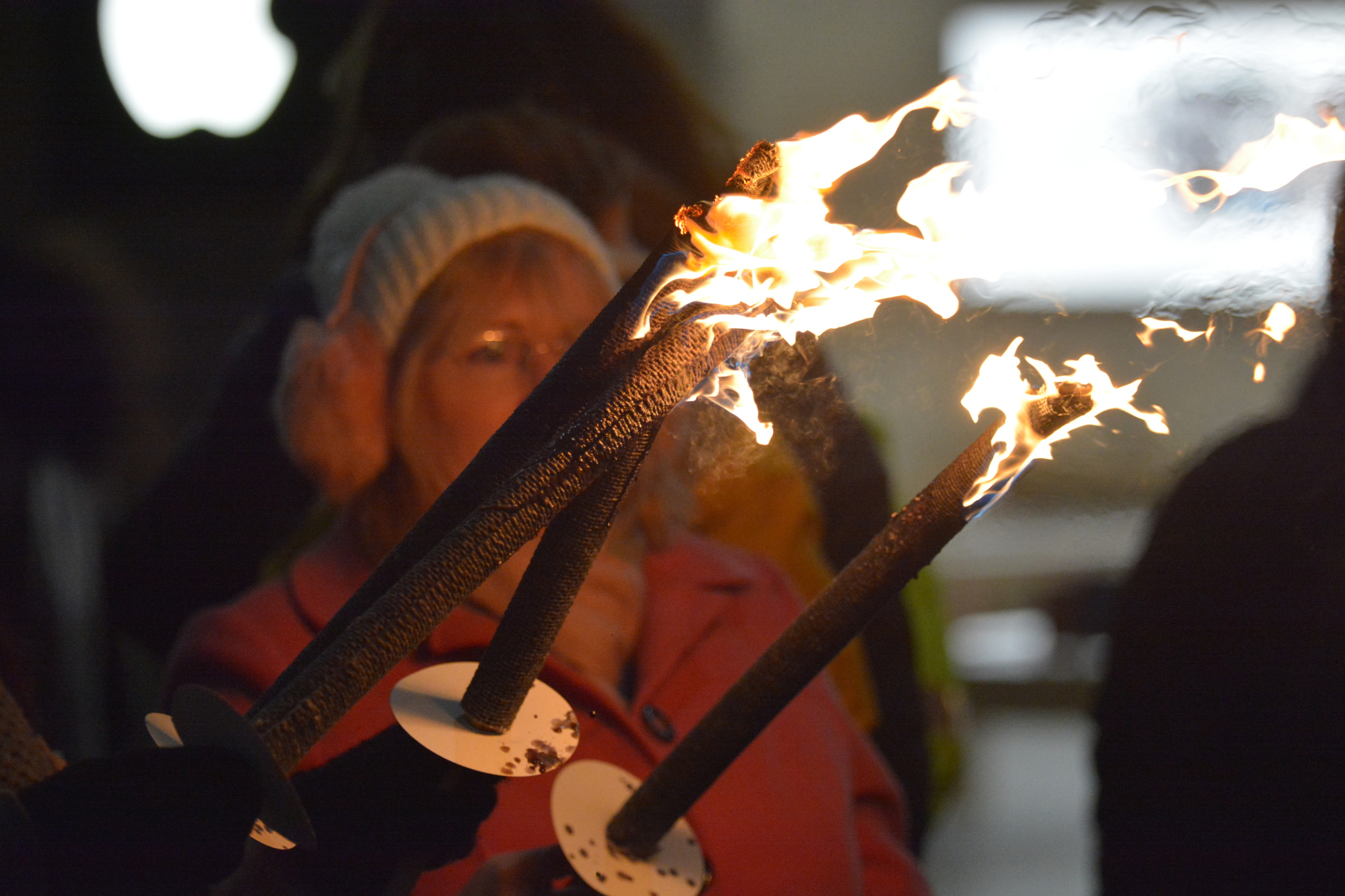 Tamron SP 70-200mm F2.8 Di VC USD sample photo. Hogmanay_torches.jpg photography