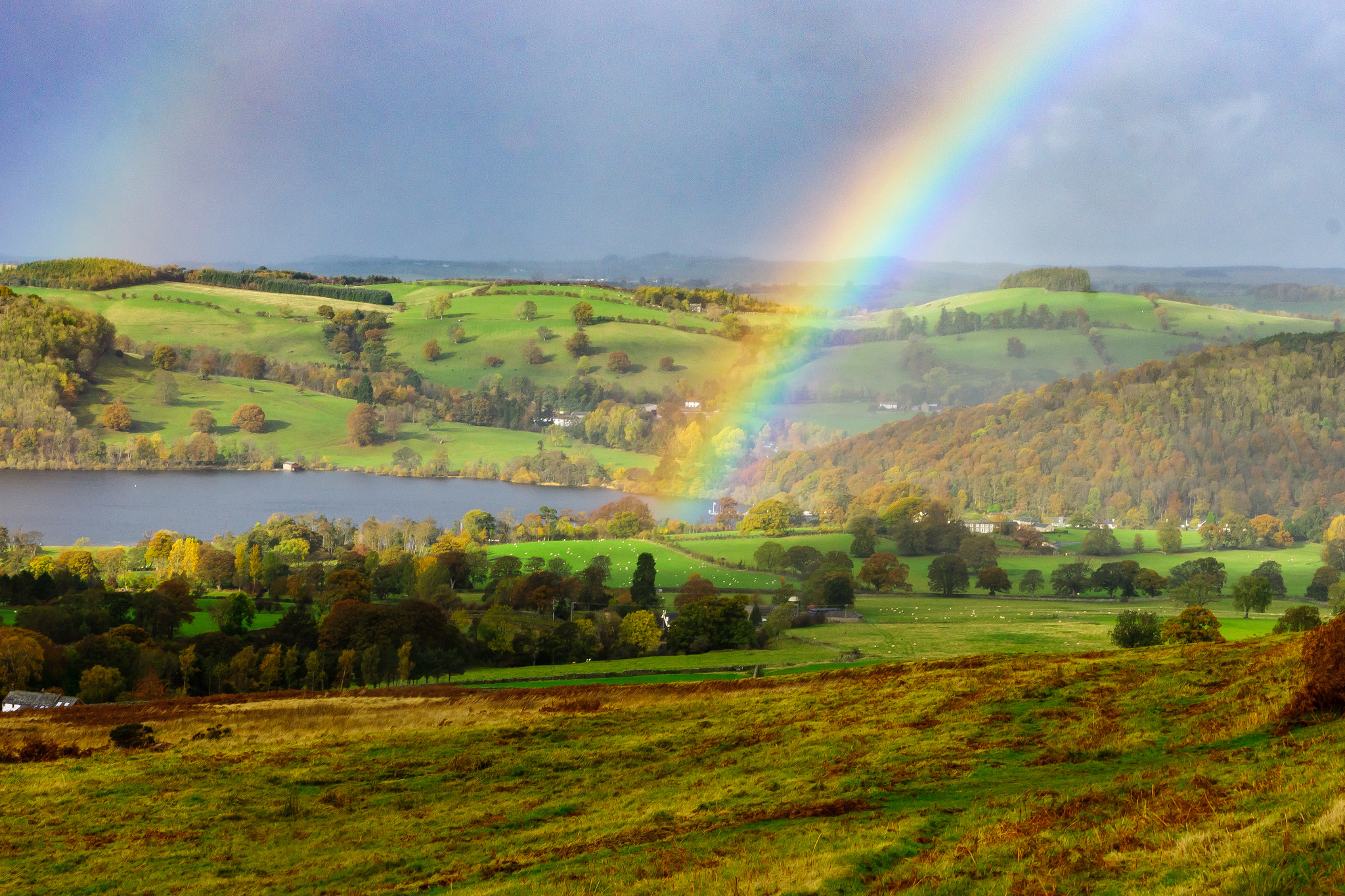 Sony SLT-A65 (SLT-A65V) + Tamron SP 24-70mm F2.8 Di VC USD sample photo. Rainbow over ullswater photography