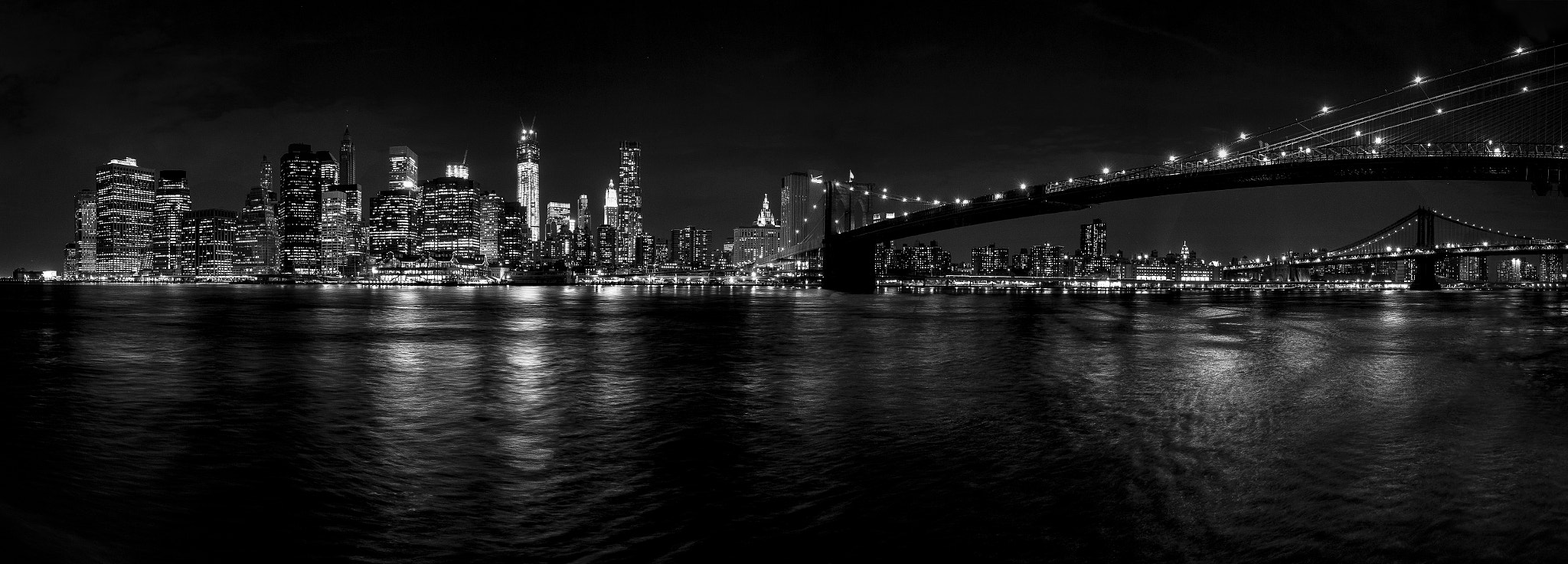Nikon D80 + Nikon AF-S DX Nikkor 10-24mm F3-5-4.5G ED sample photo. Brooklyn bridge at night photography