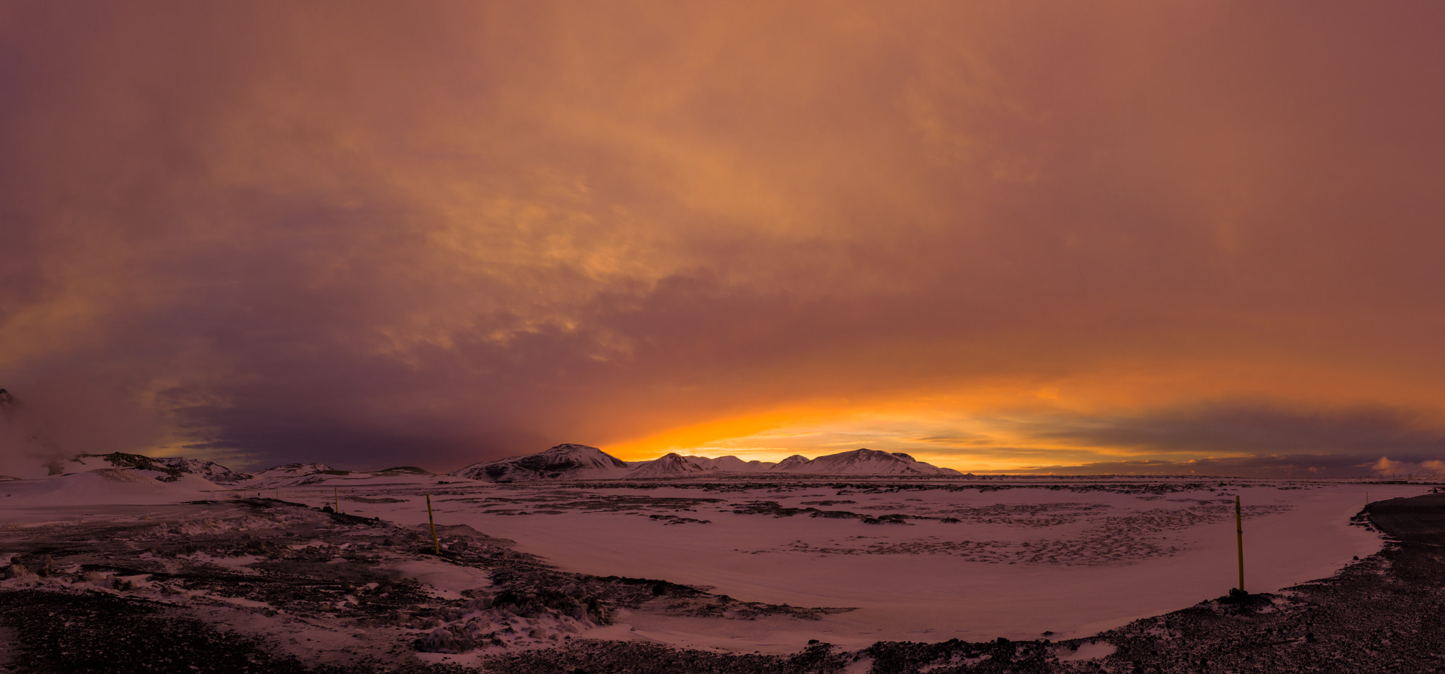 Sony SLT-A65 (SLT-A65V) sample photo. Hellisheiði sunset panorama photography