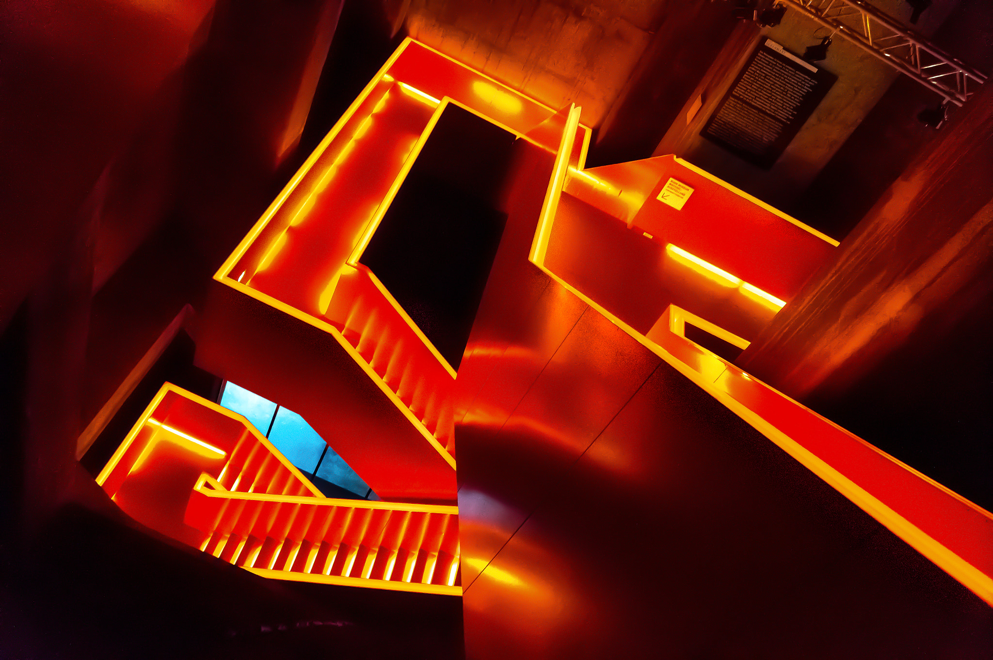 Sony E 18-200mm F3.5-6.3 OSS sample photo. Red stairs in zeche zollverein photography
