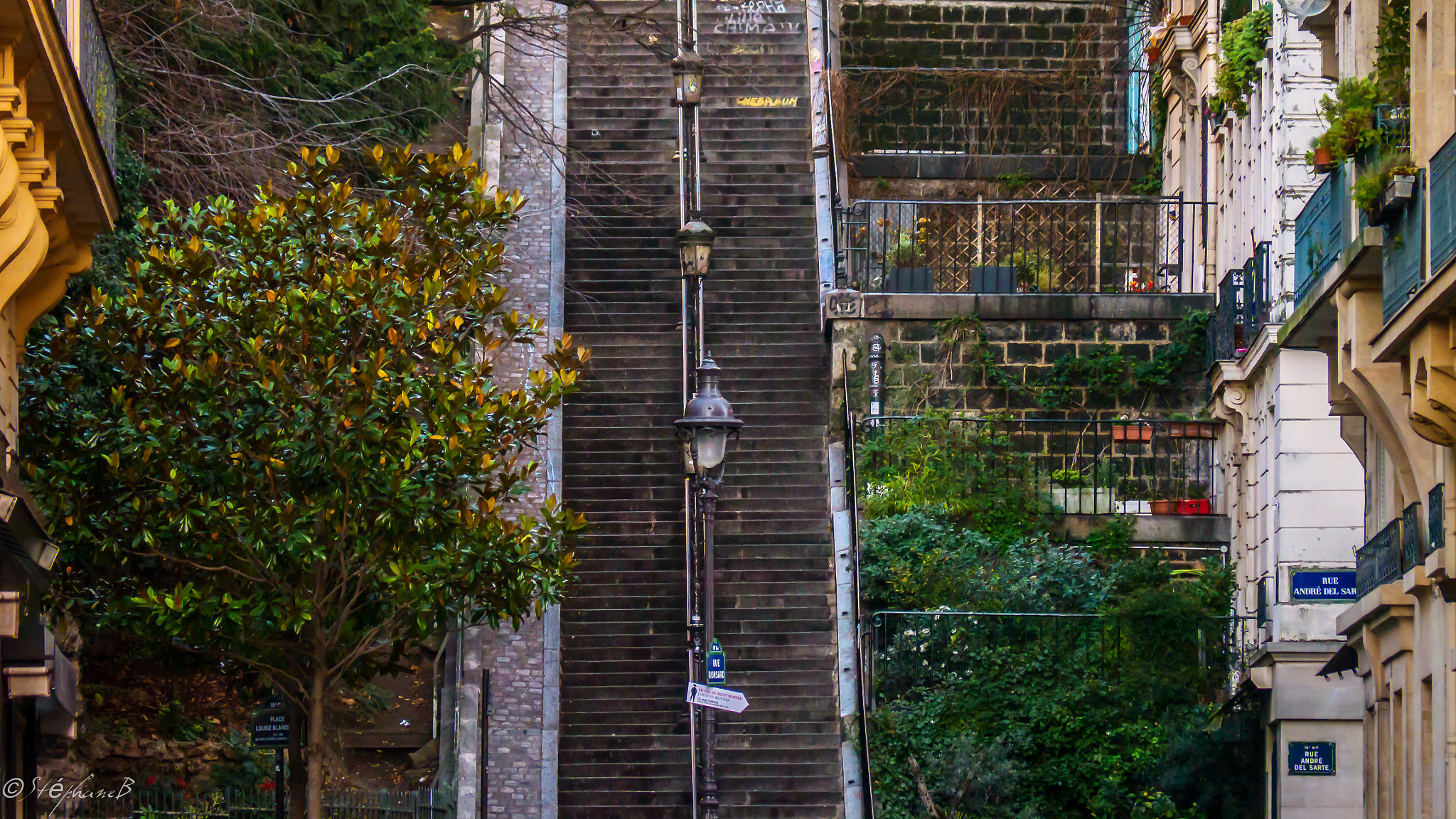 Panasonic Lumix DMC-G5 sample photo. Escalier à montmartre photography