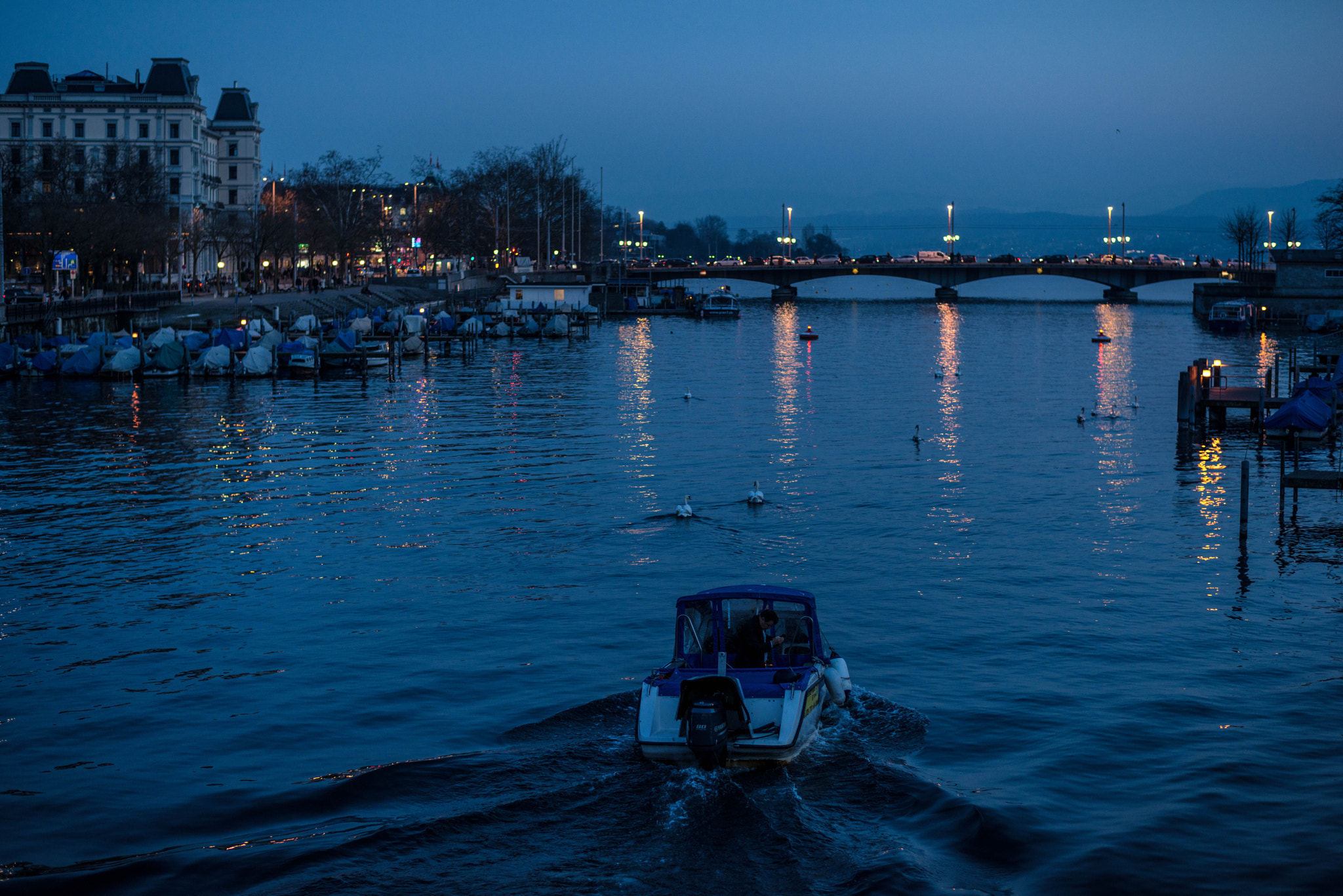 Nikon D800E + Nikon AF-S Nikkor 58mm F1.4G sample photo. Blue hour hometown lake photography