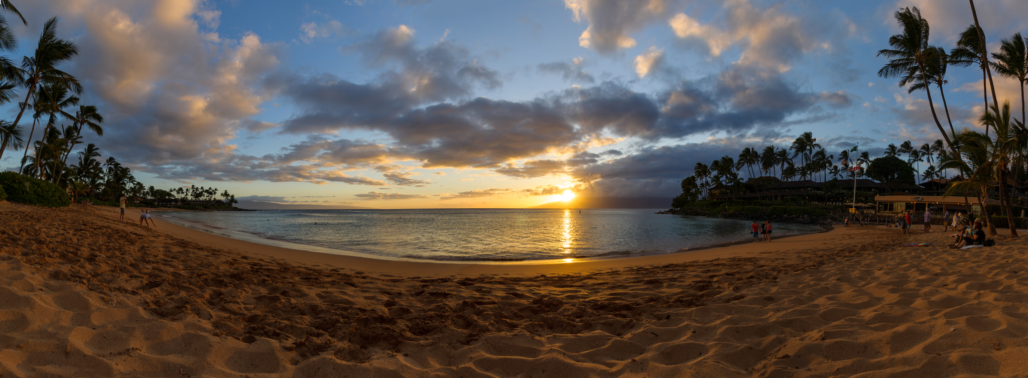 Sony SLT-A65 (SLT-A65V) sample photo. Napili bay sunset panorama photography