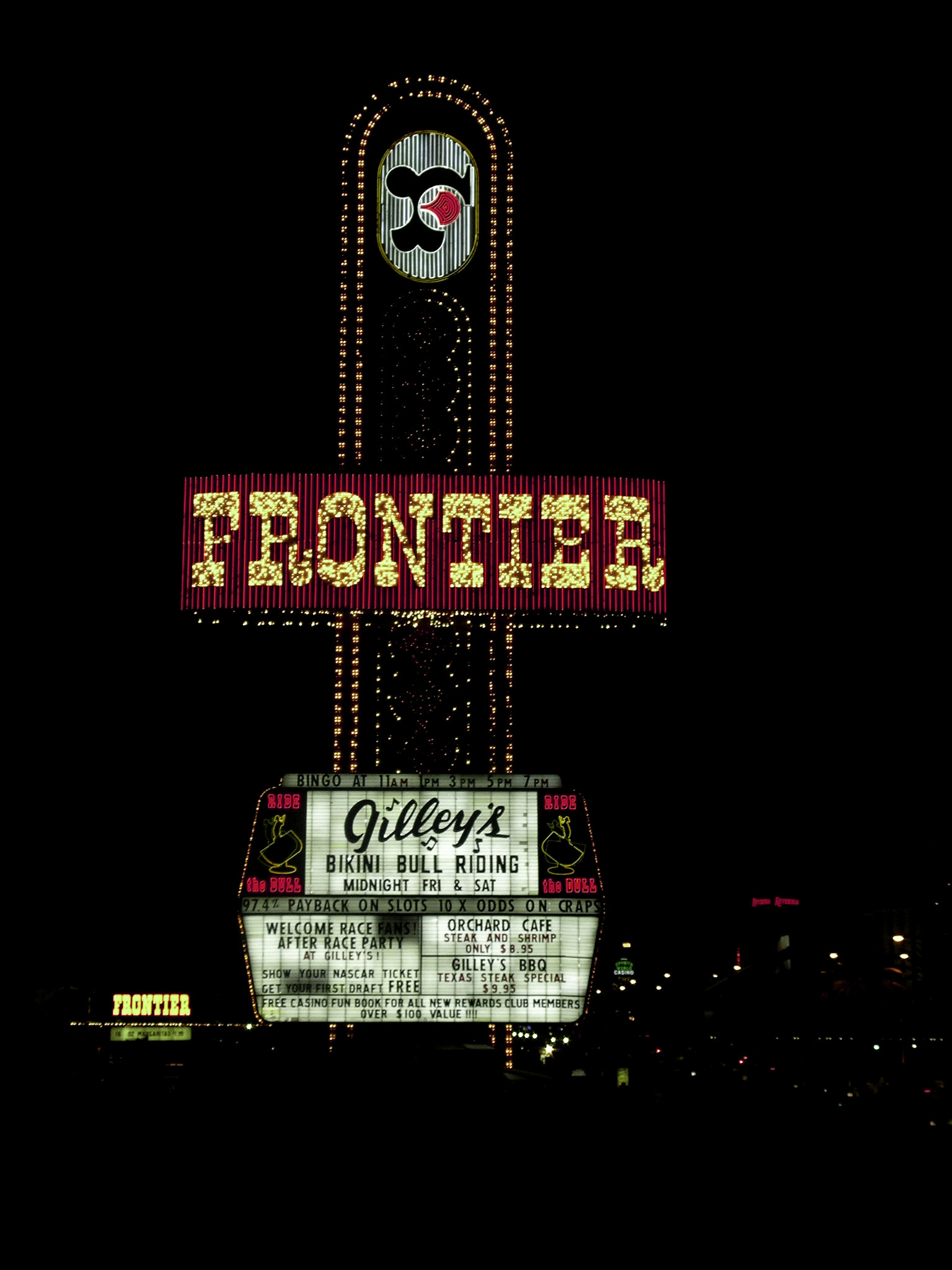 A color photograph of the old Frontier Sign