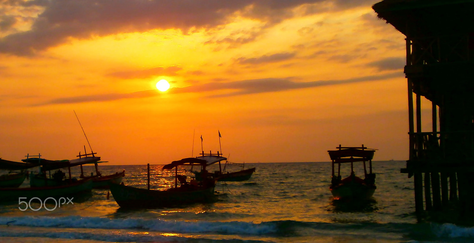 Olympus VG150,D735 sample photo. Koh rong sunset photography