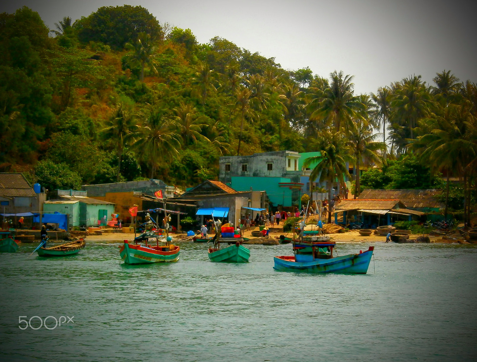 Olympus VG150,D735 sample photo. Phu quoc fishing village photography