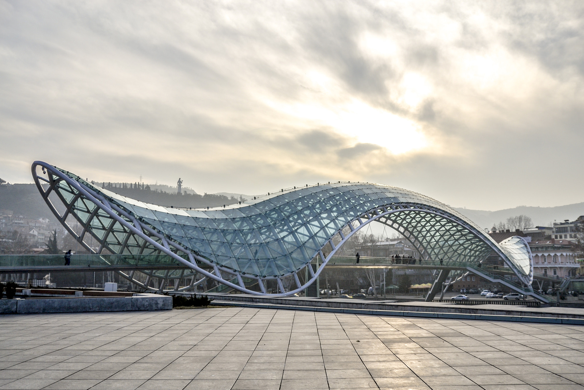 Nikon D3100 + Sigma 18-50mm F2.8 EX DC Macro sample photo. The bridge of peace - tbilisi, georgia. photography