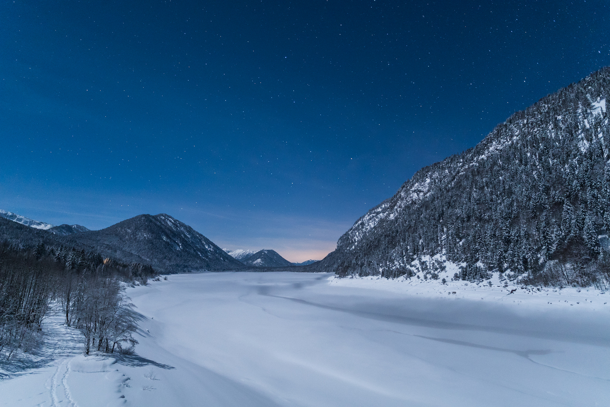 Sony a7S sample photo. Sylvensteinspeicher (winter) photography
