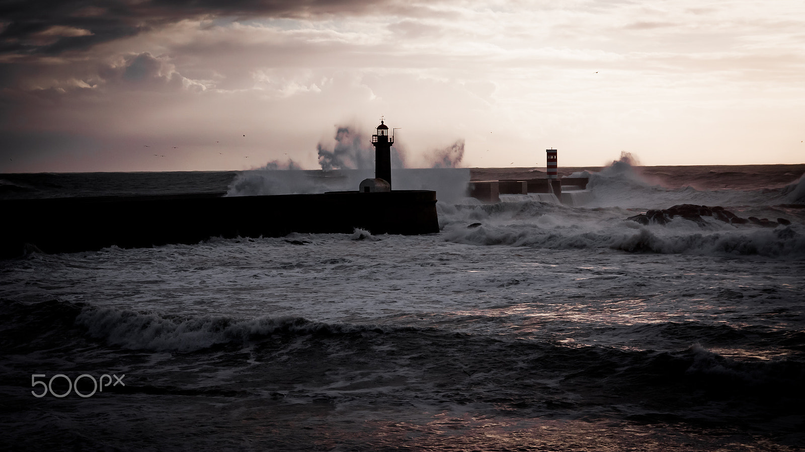 Canon EOS 450D (EOS Rebel XSi / EOS Kiss X2) + Sigma 18-50mm f/2.8 Macro sample photo. Oporto lighthouse sea photography